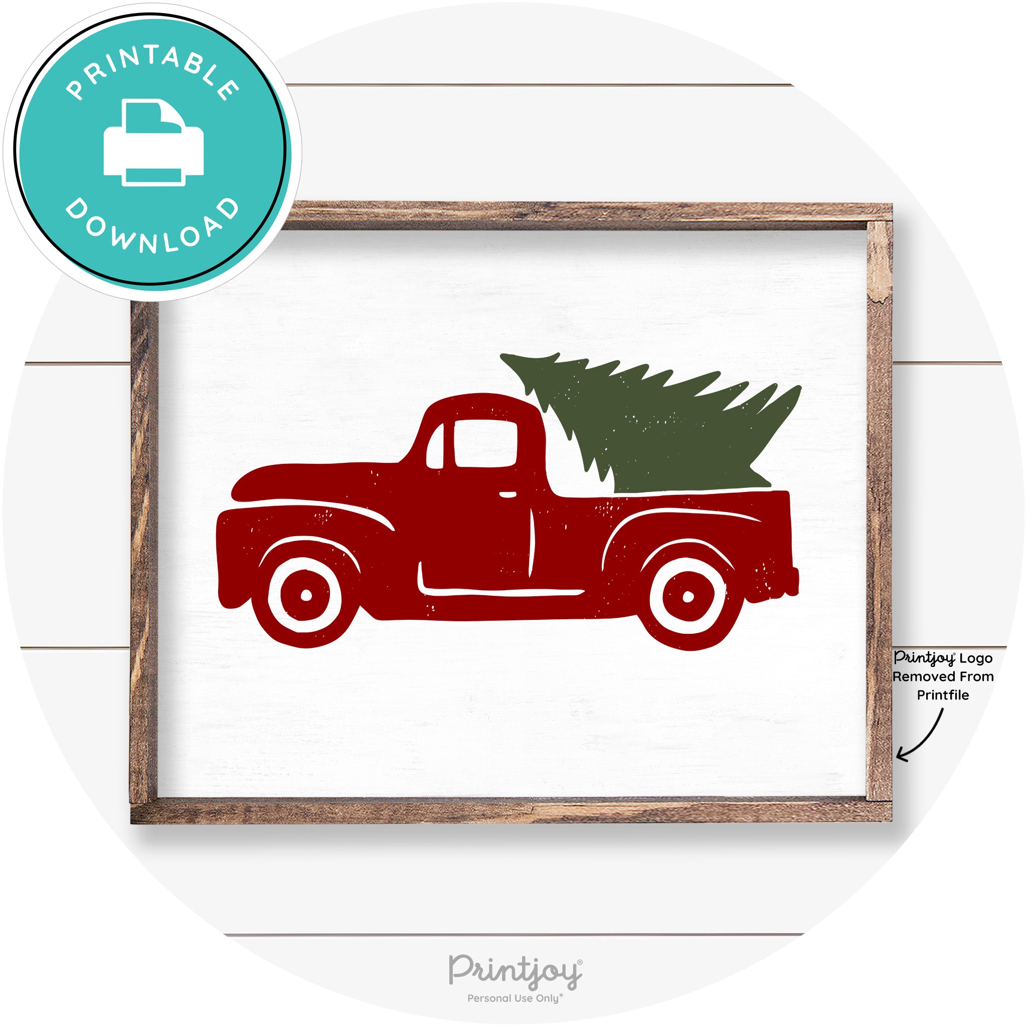 Truck Christmas Tree Old Fashioned Farmhouse Wall Art Free Printable - Printjoy