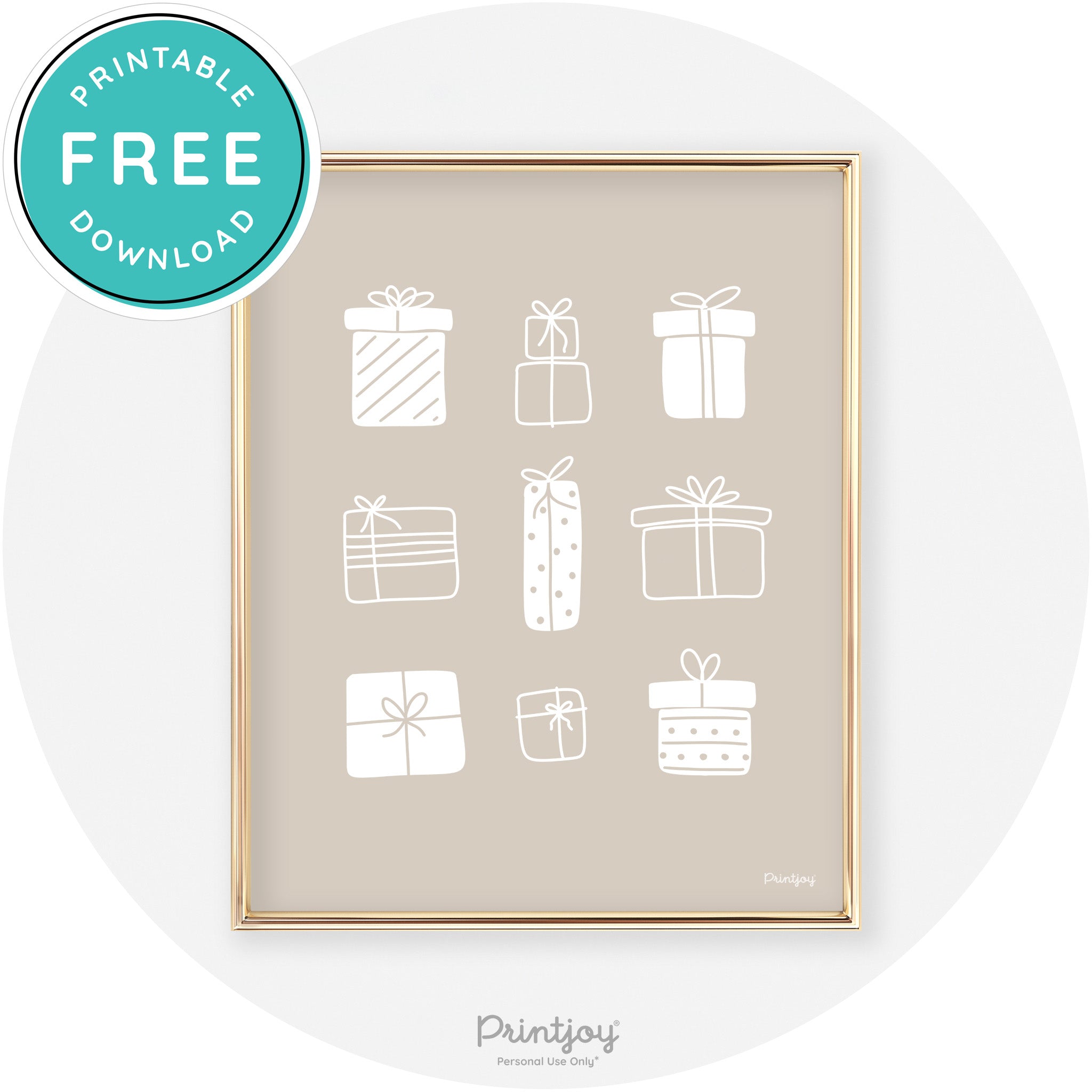 Presents Christmas Gifts Cute Modern Chic Wall Art Free Printable - Printjoy