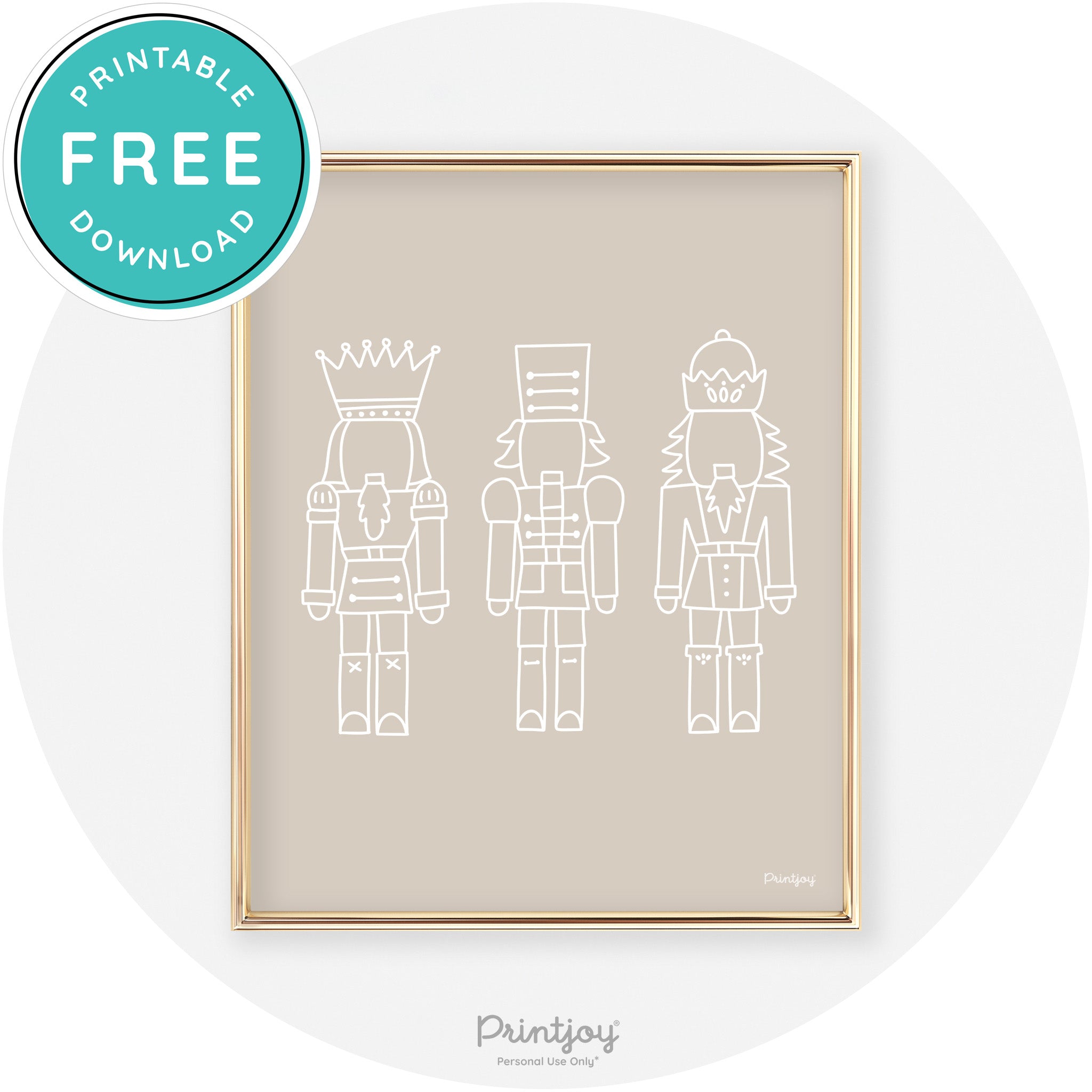Nutcrackers Line Art Cute Modern Chic Wall Art Decor Free Printable - Printjoy