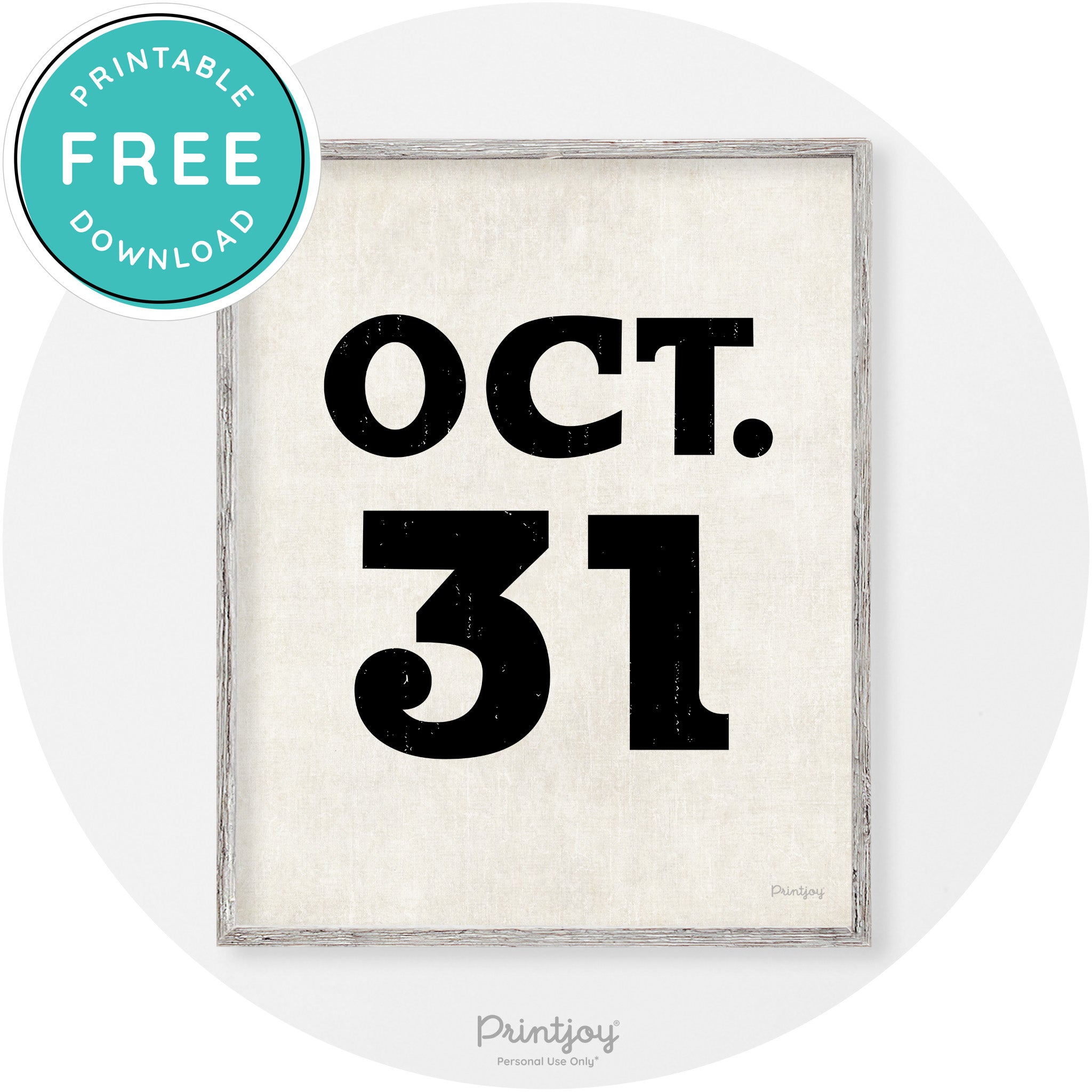 October 31 Halloween Day Vintage Halloween Wall Art Free Printable - Printjoy
