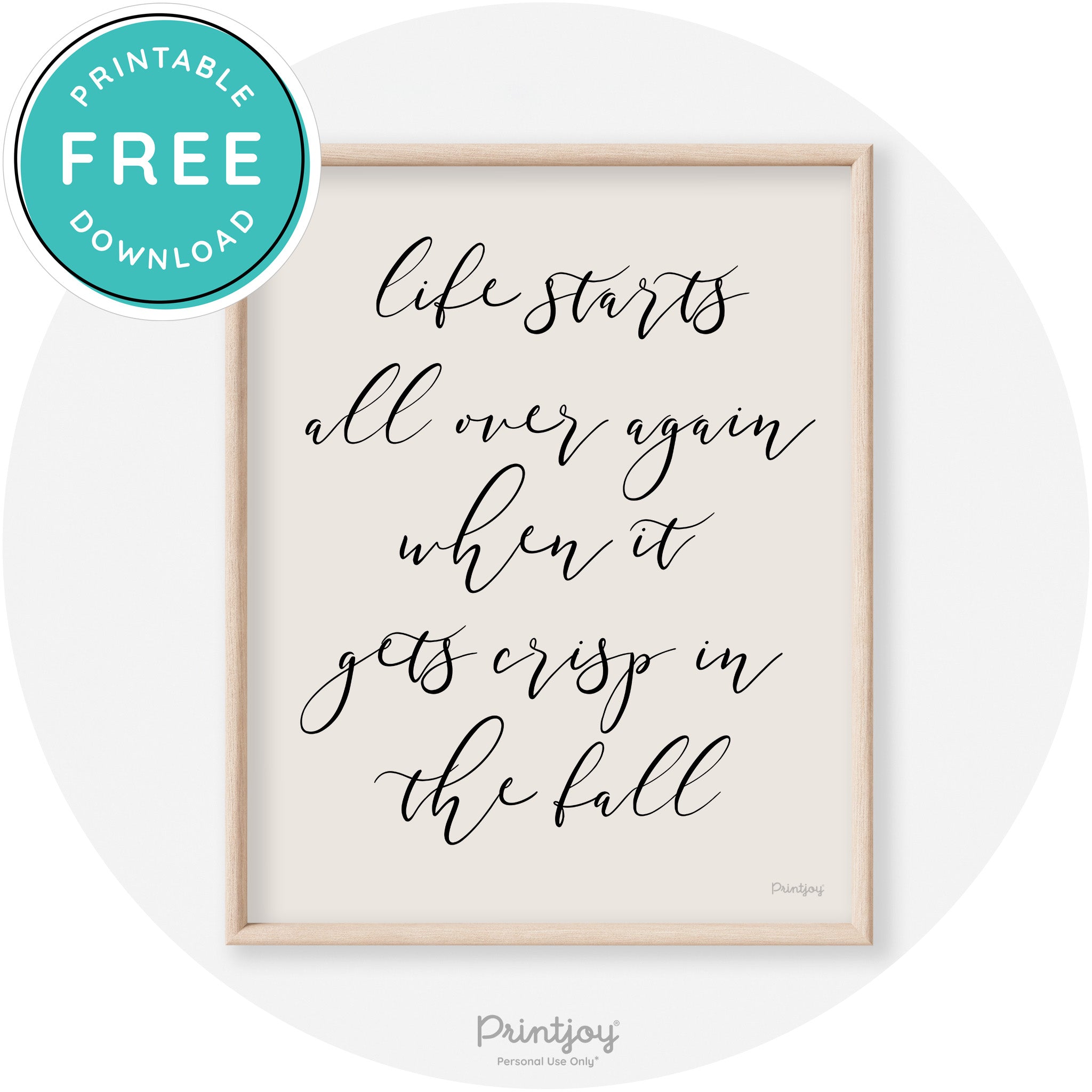 Fall Quote Modern Transitional Decor Wall Art Free Printable - Printjoy