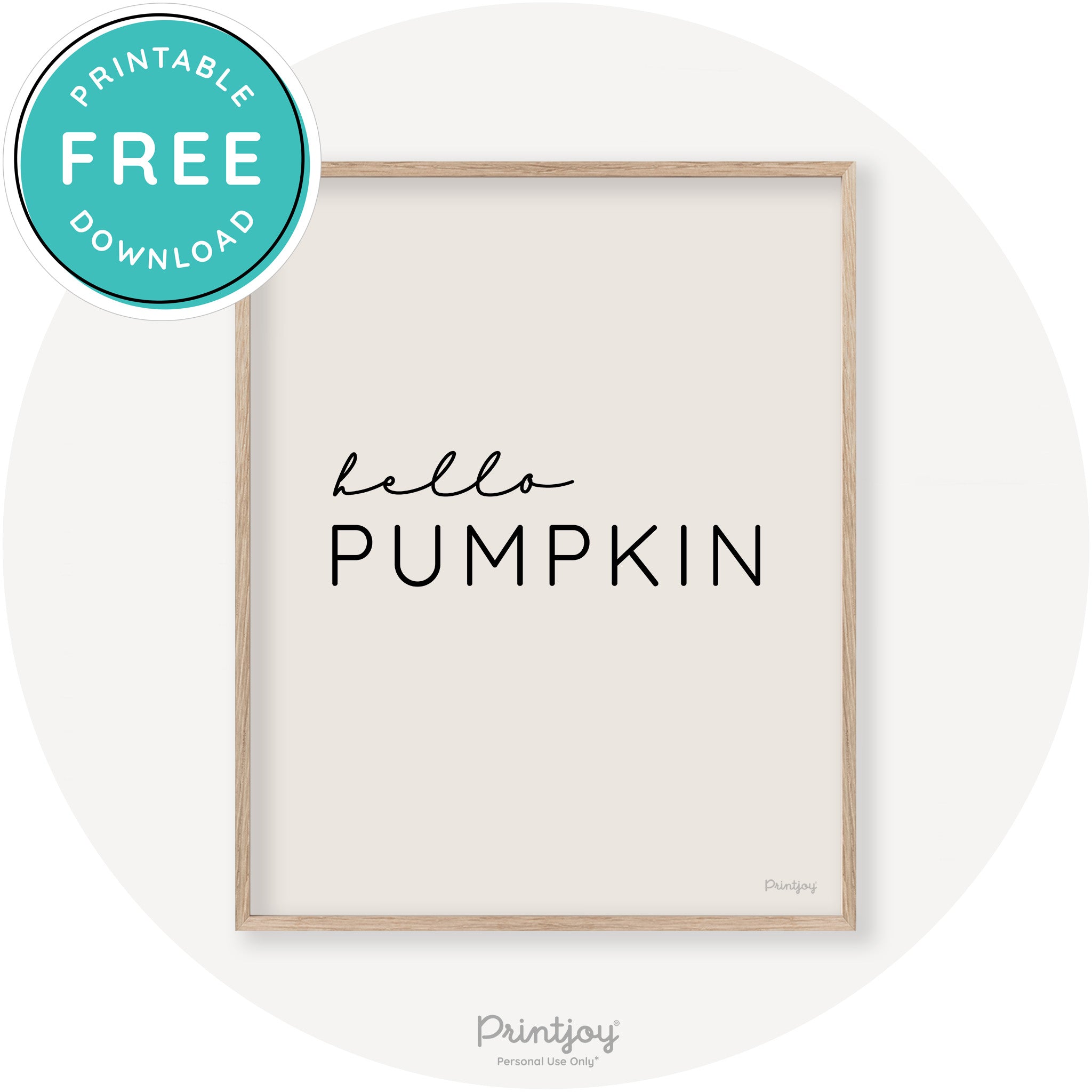 Hello Pumpkin Simple Cute Modern Chic Decor Wall Art Printable - Printjoy