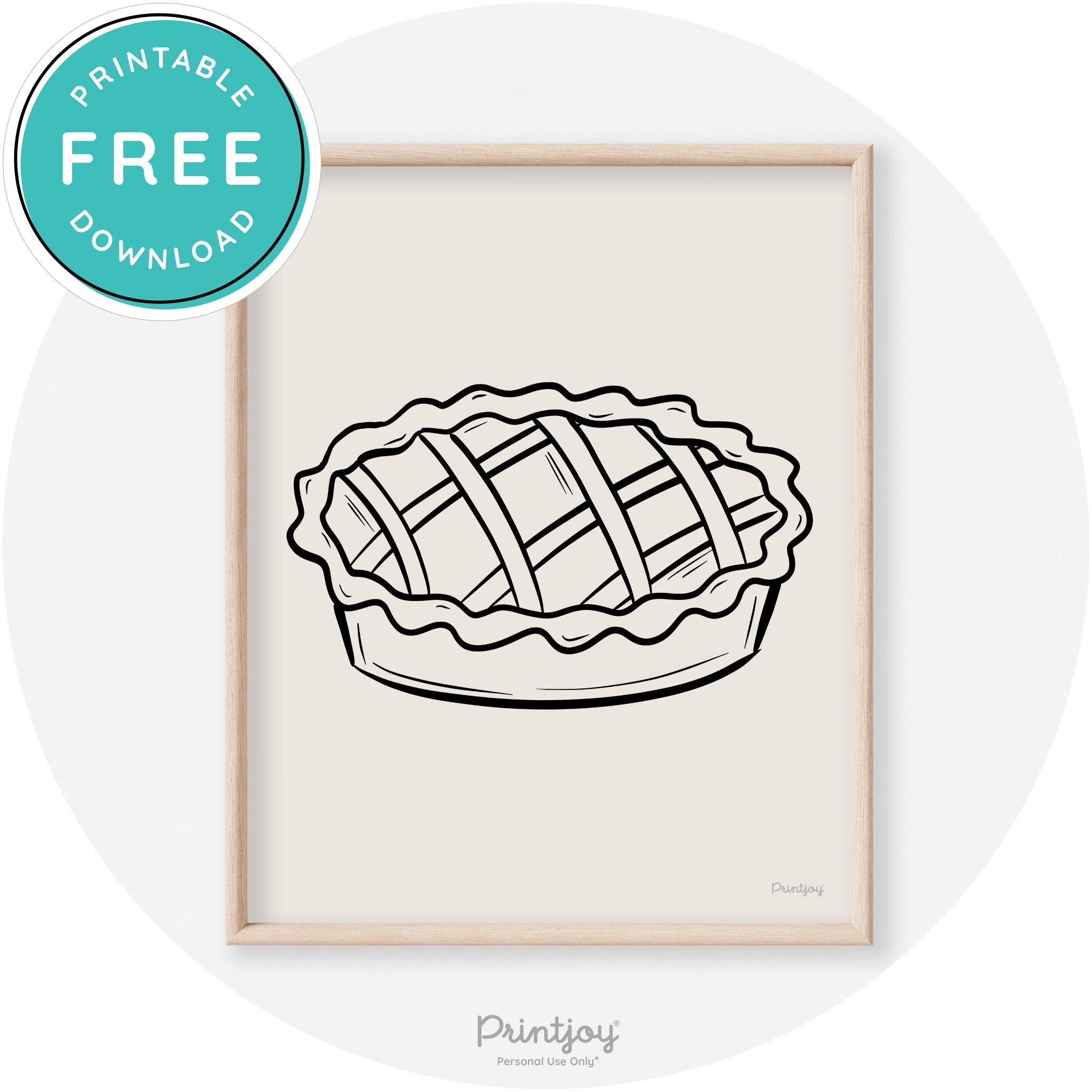 Pie Drawing Thanksgiving Modern Transitional Wall Art Free Printable - Printjoy