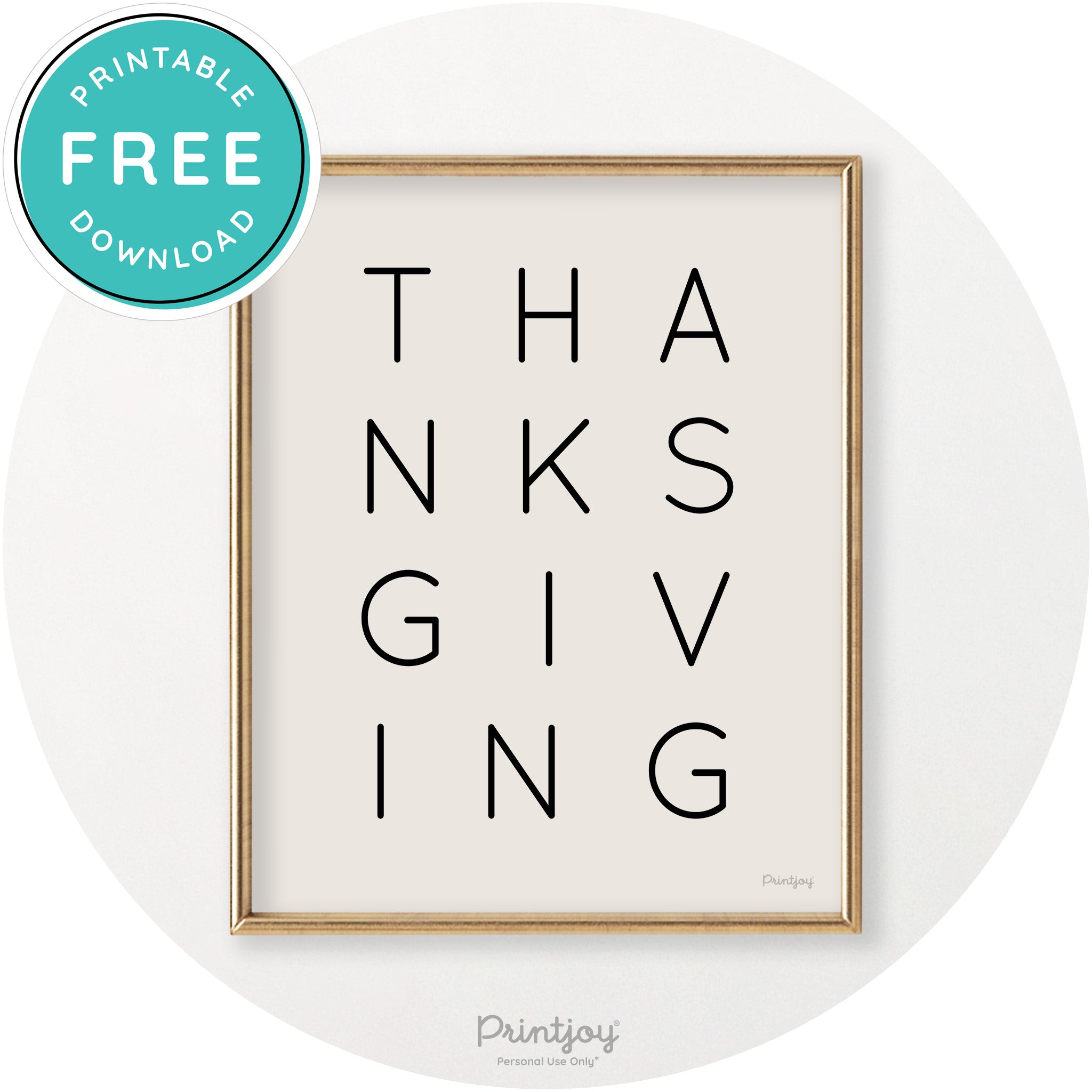 Thanksgiving Cute Typography Modern Chic Wall Art Printable - Printjoy