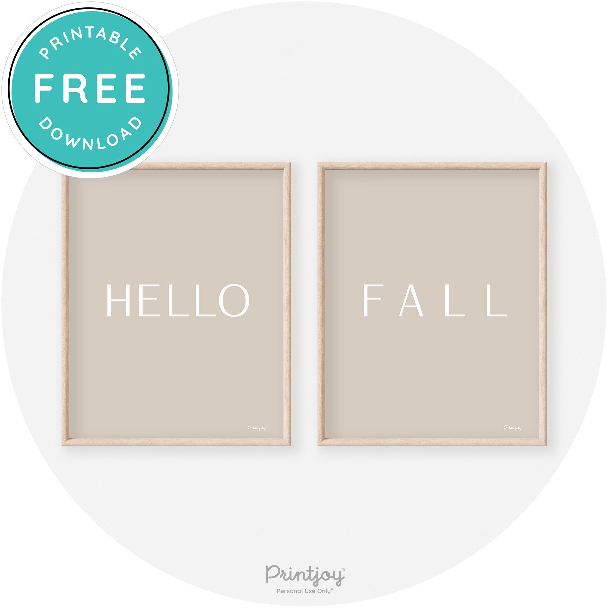 Hello Fall Set Of 2 Modern Transitional Wall Art Decor Free Printable - Printjoy