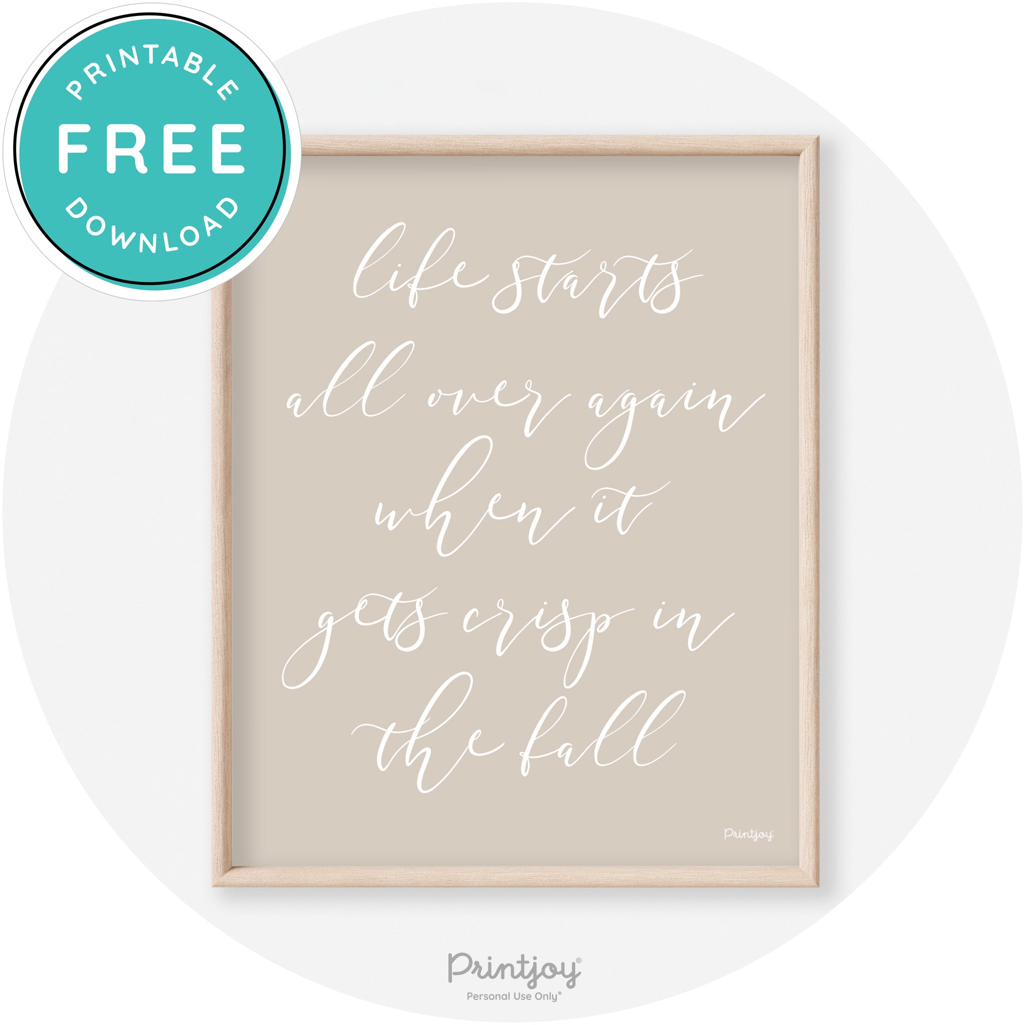 Fall Quote Modern Transitional Decor Wall Art Free Printable - Printjoy