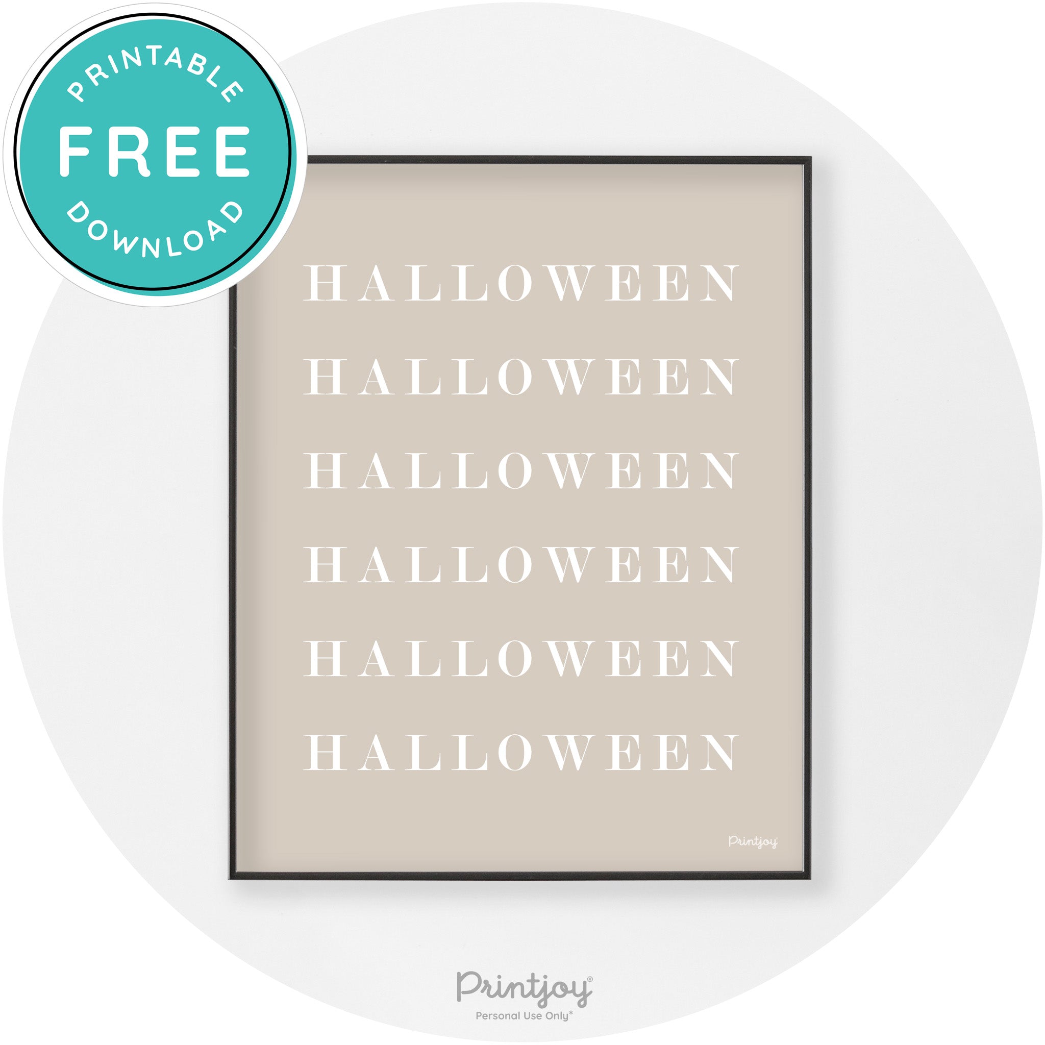 Halloween Cute Pattern Modern Chic Wall Art Decor Free Printable - Printjoy
