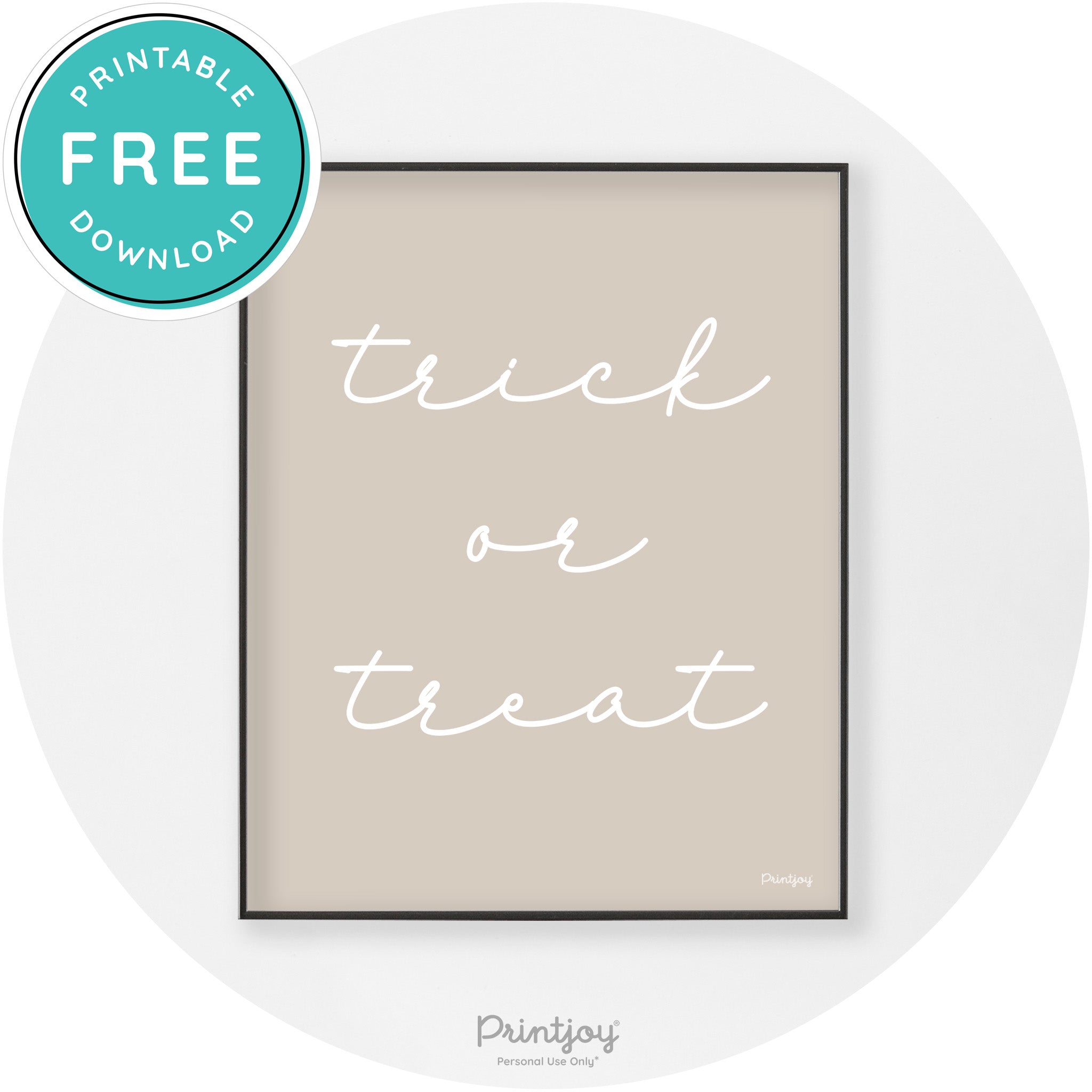 Halloween Cute Trick Or Treat Modern Chic Wall Art Free Printable - Printjoy