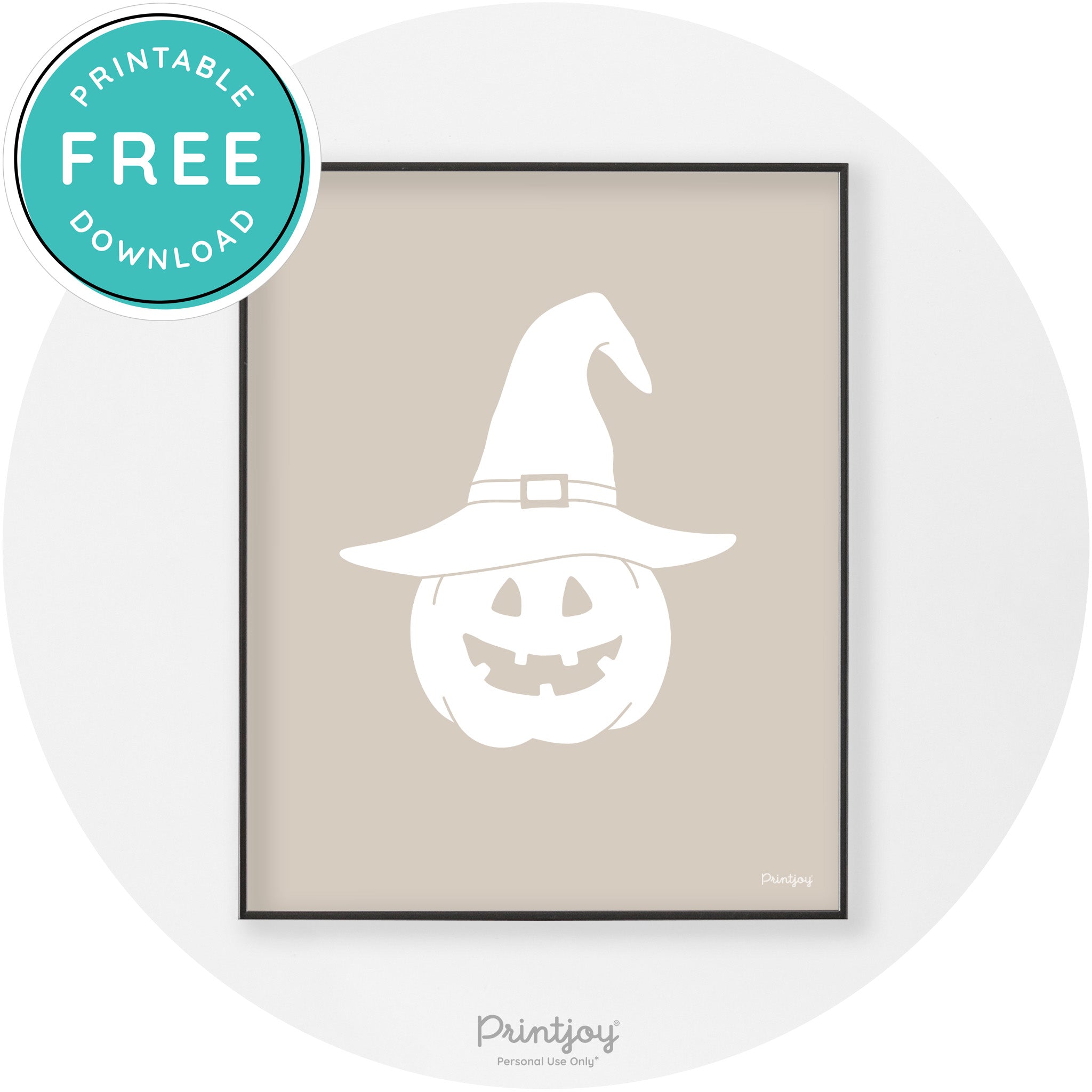 Halloween Cute Witch Jack O Lantern Chic Wall Art Free Printable - Printjoy