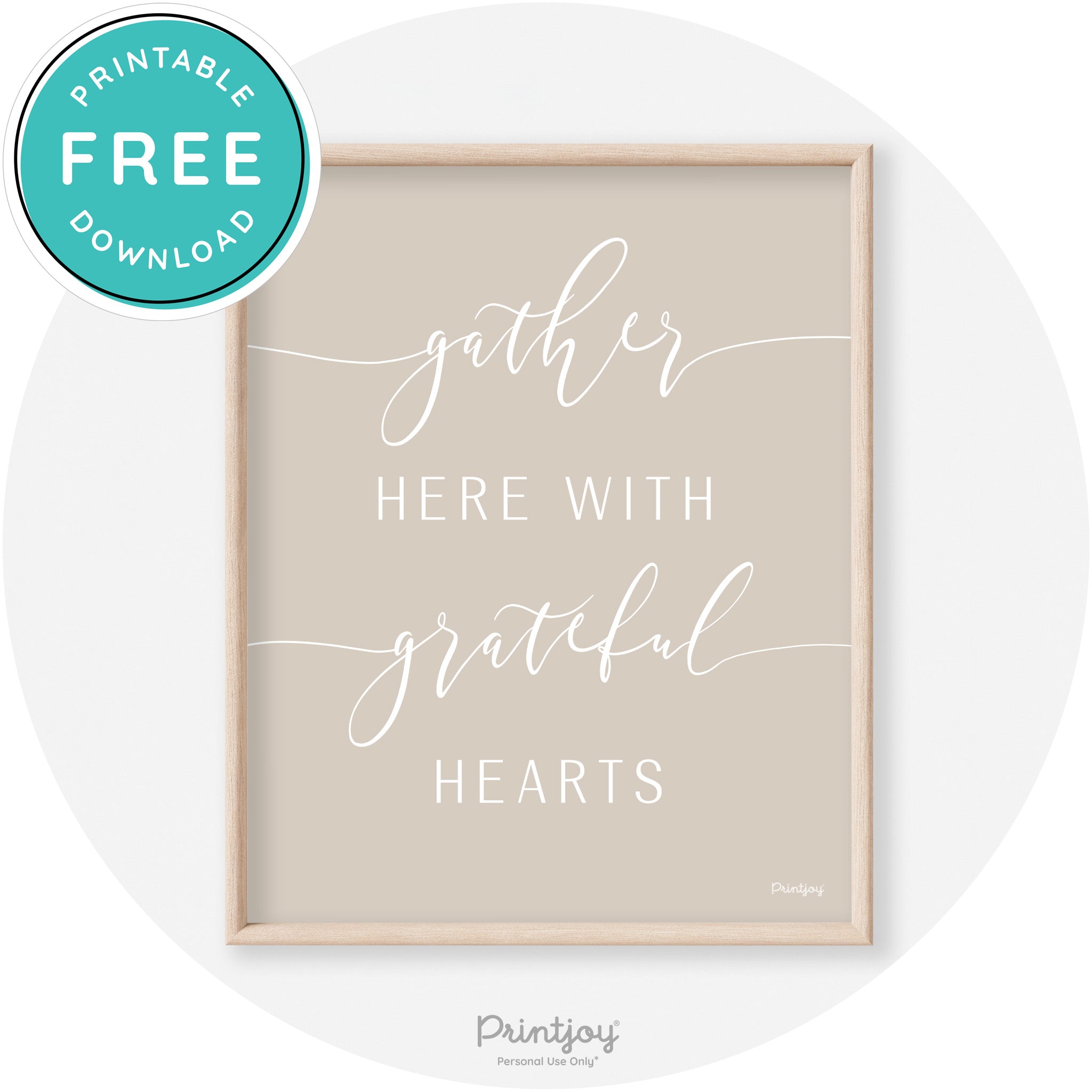 Gather Here Grateful Hearts Thanksgiving Transitional Art Free Printable - Printjoy