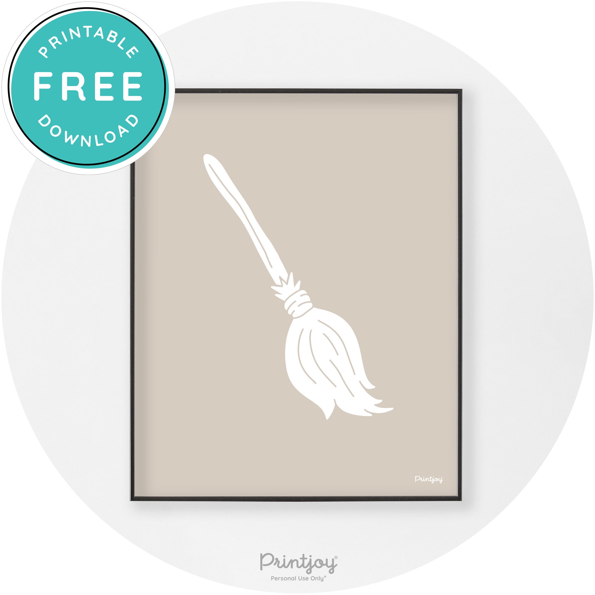 Witches Broom Halloween Cute Modern Chic Wall Art Free Printable - Printjoy