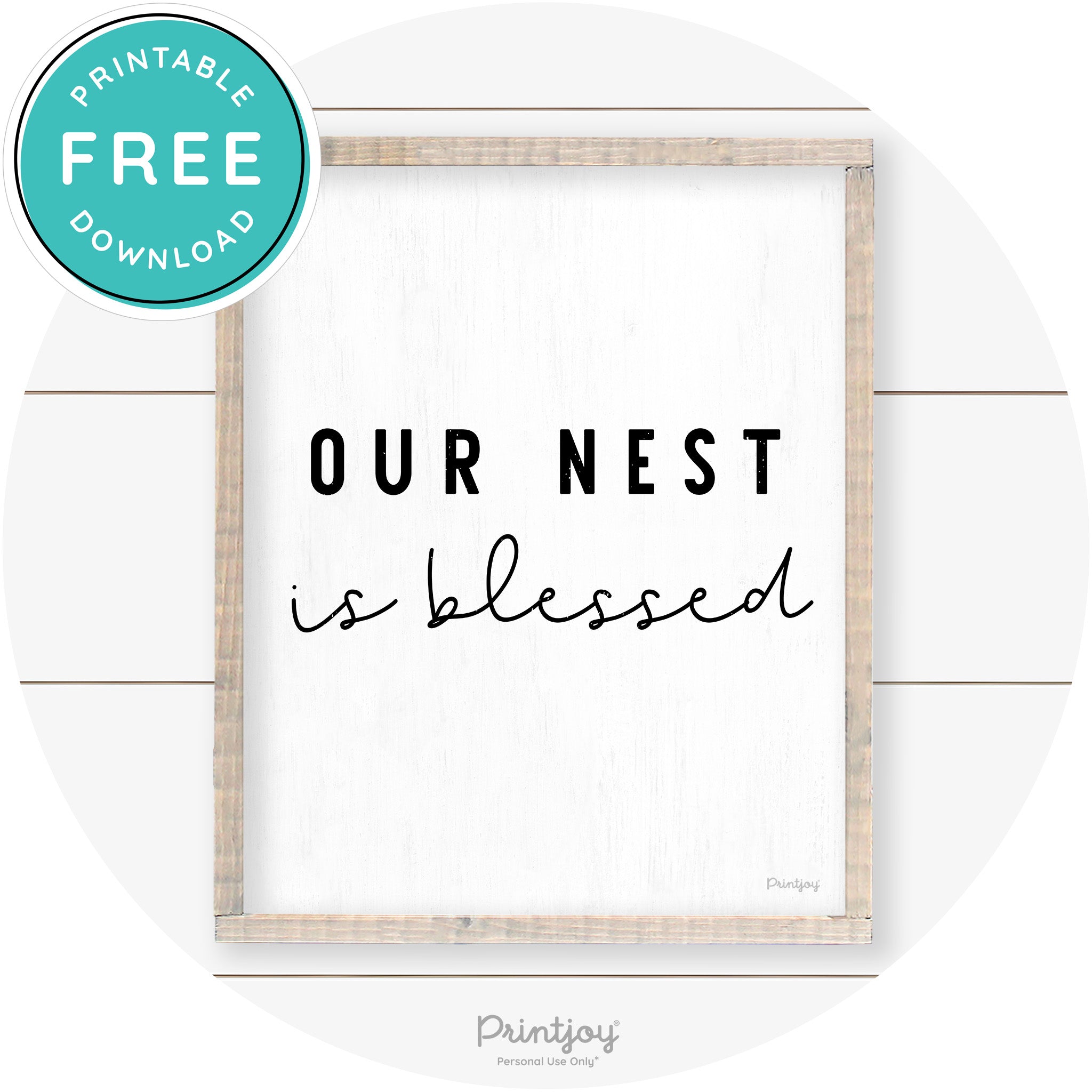 Our Nest Is Blessed Farmhouse Living Room Wall Art Free Printable - Printjoy
