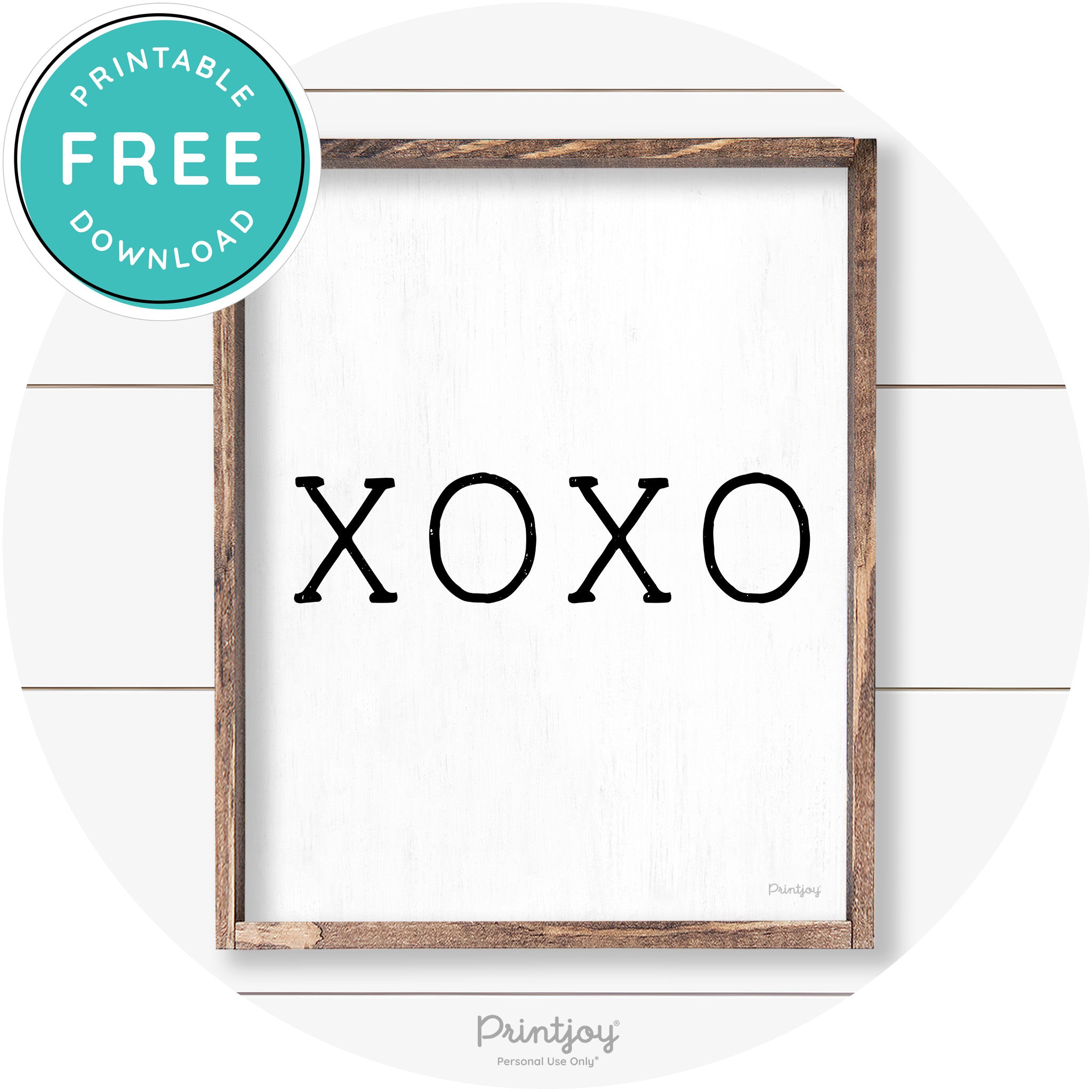 Xoxo Cute Couples Love Modern Farmhouse Wall Art Free Printable