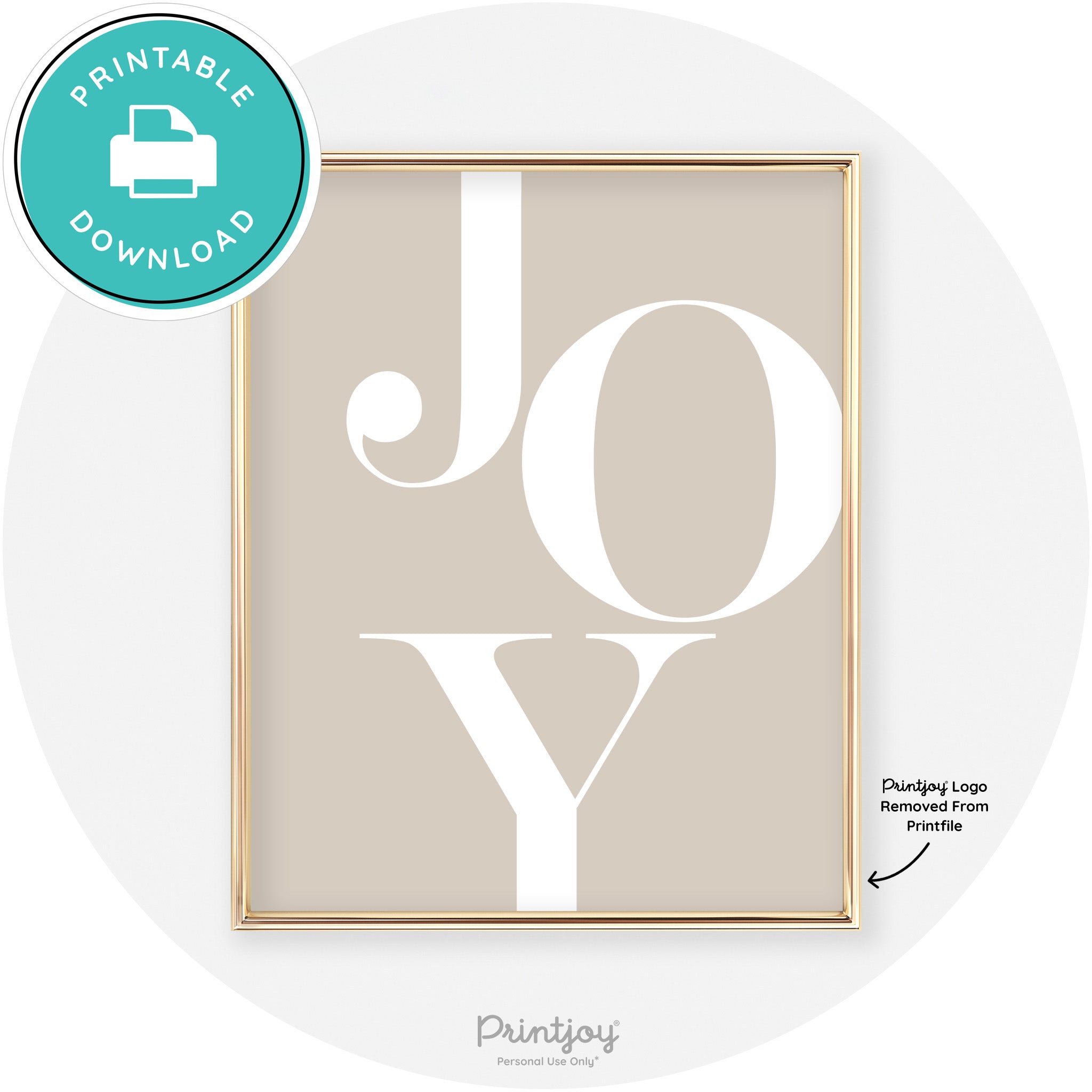 Joy Typography Cute Simple Modern Wall Art Decor Free Printable - Printjoy