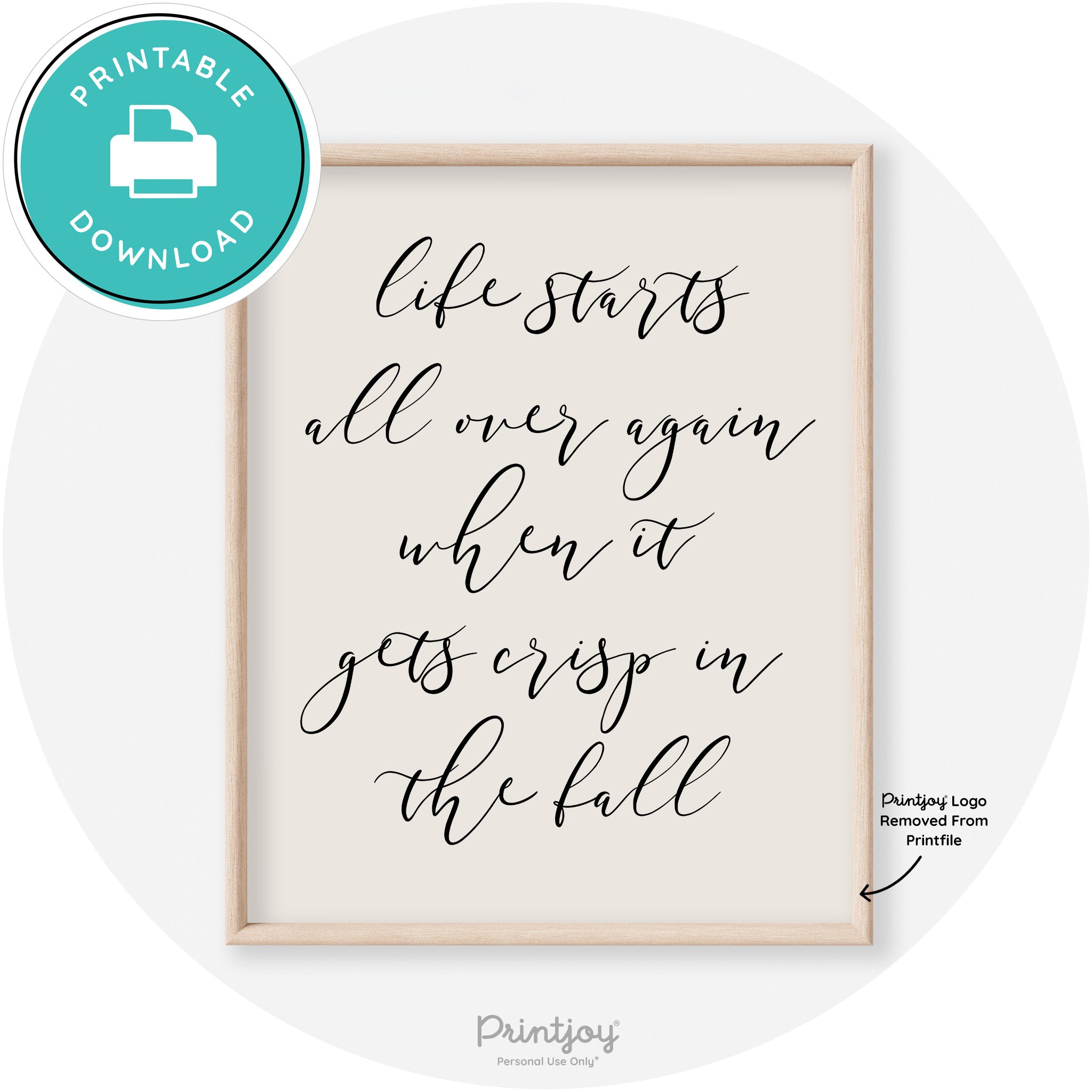 Fall Quote Modern Transitional Decor Wall Art Free Printable - Printjoy