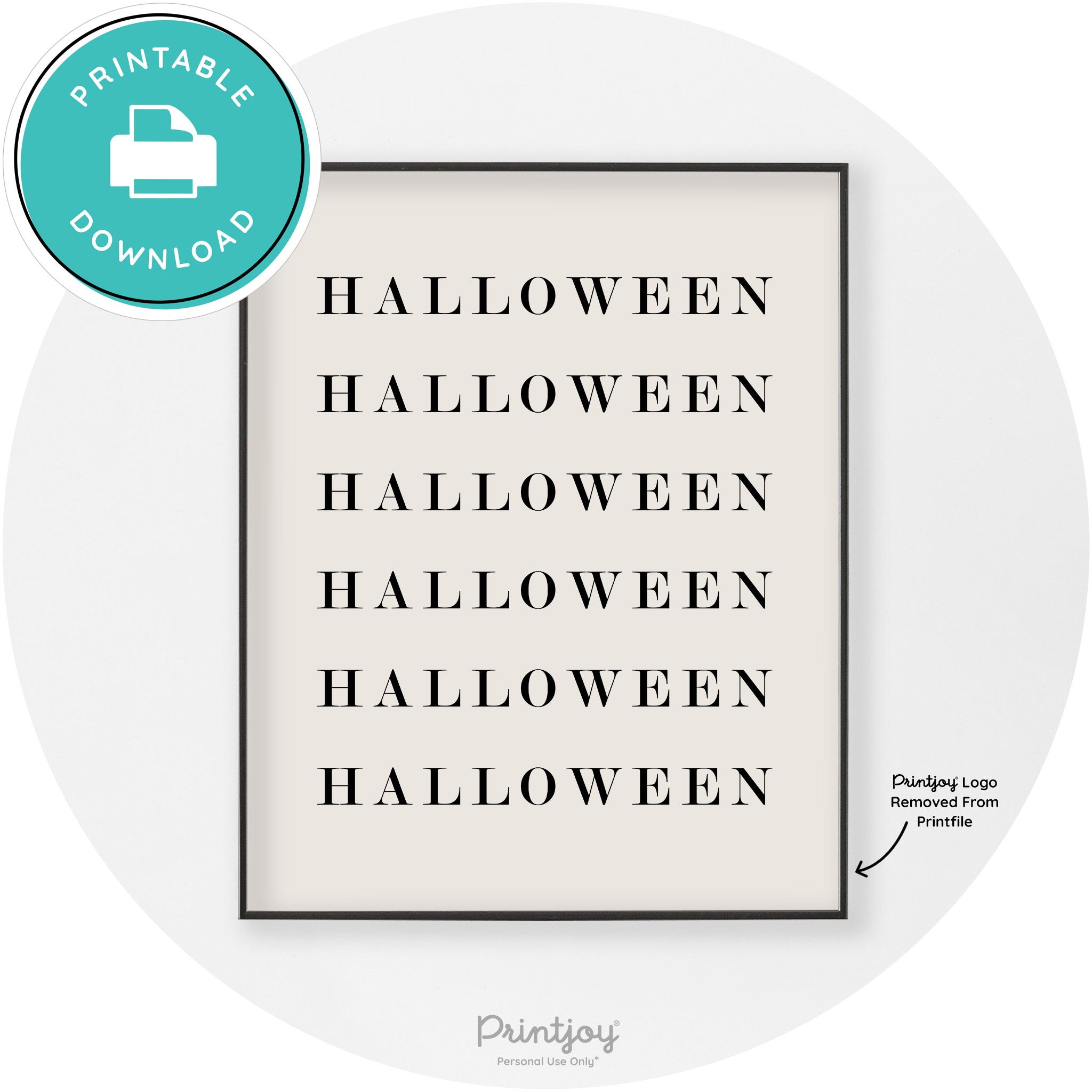 Halloween Cute Pattern Modern Chic Wall Art Decor Printable - Printjoy
