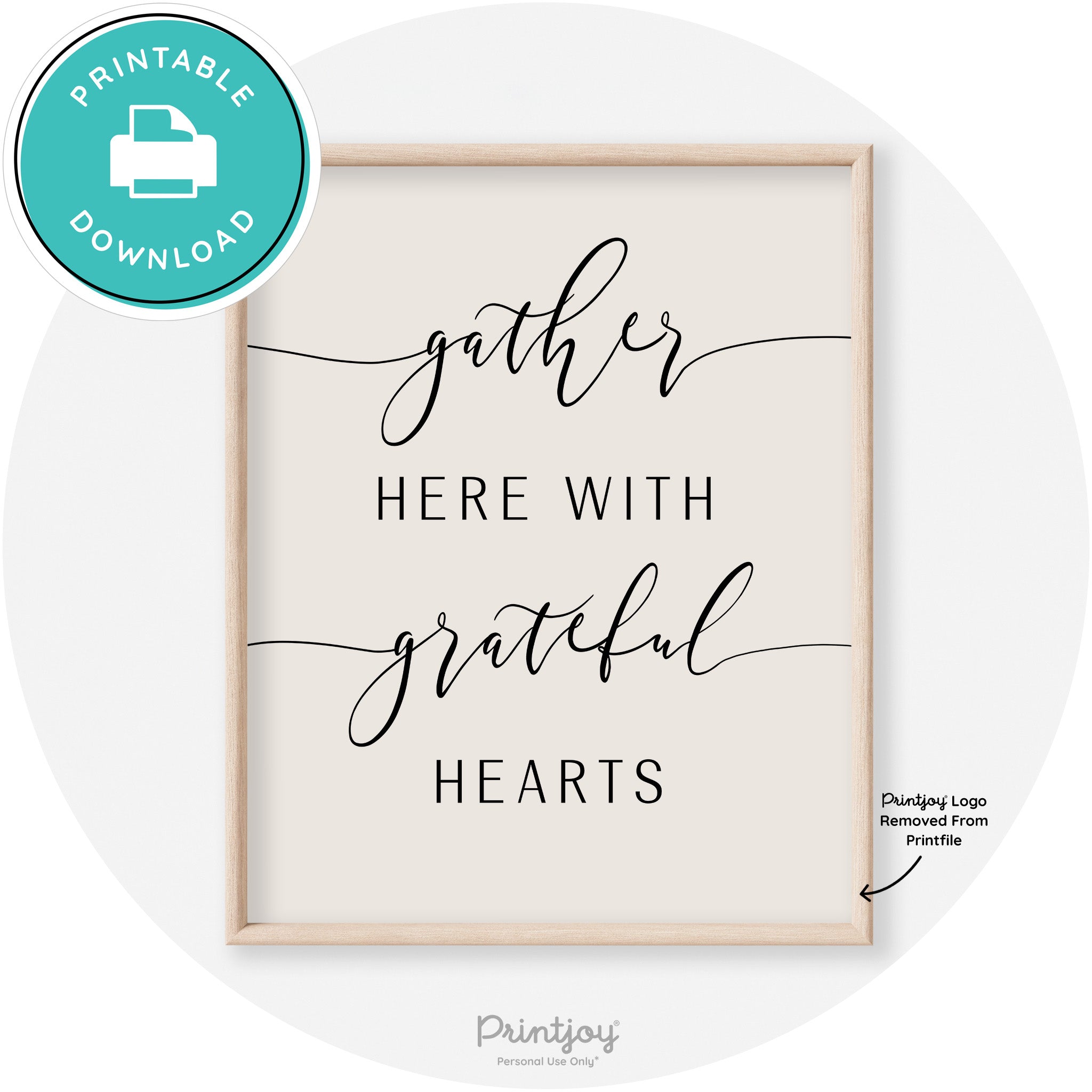 Gather Here Grateful Hearts Thanksgiving Transitional Art Free Printable - Printjoy