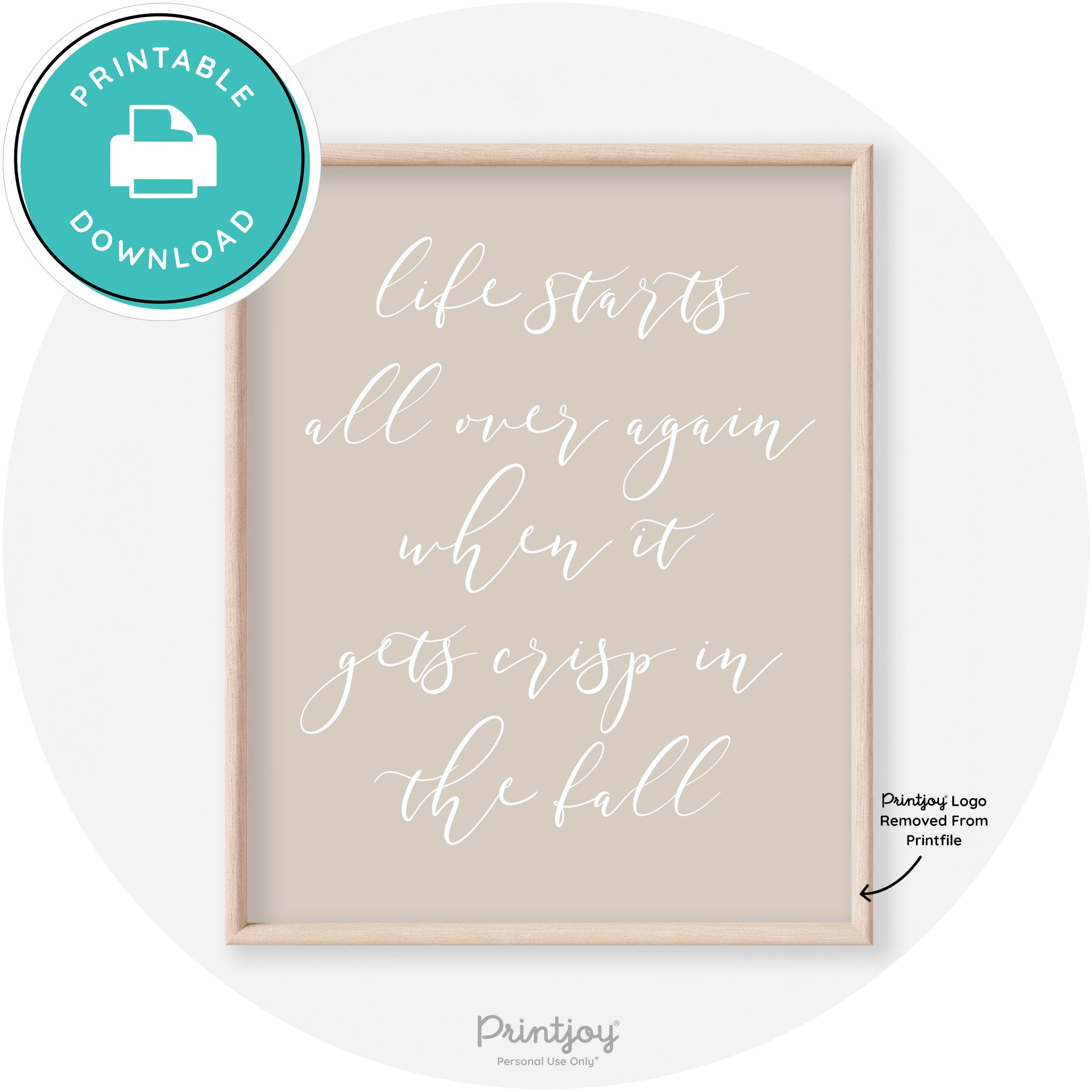 Fall Quote Modern Transitional Decor Wall Art Free Printable - Printjoy