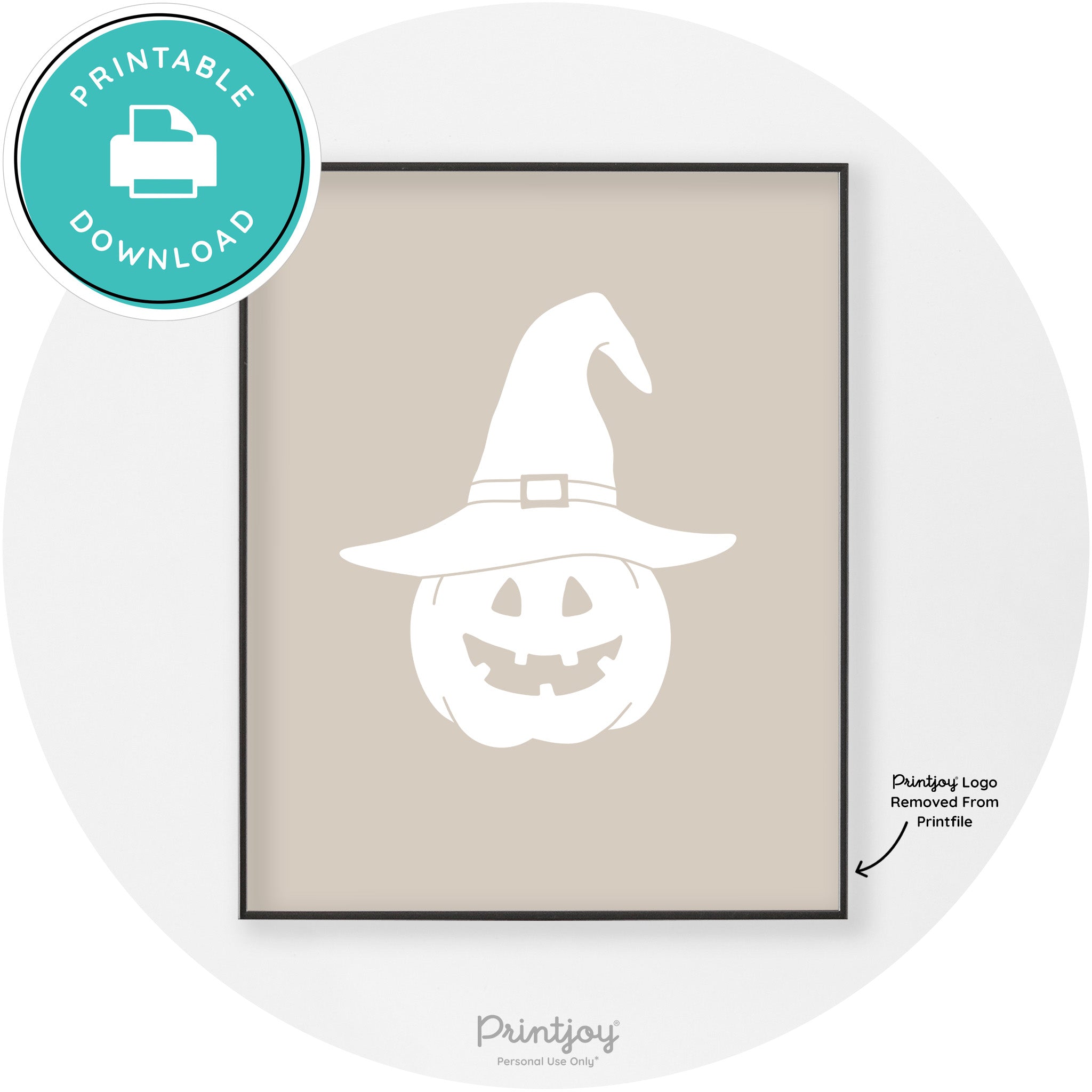 Halloween Cute Witch Jack O Lantern Chic Wall Art Free Printable - Printjoy