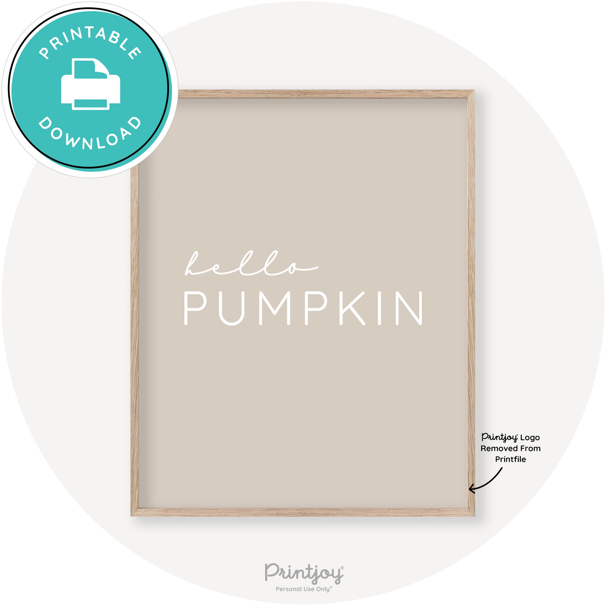 Hello Pumpkin Simple Cute Modern Chic Decor Wall Art Free Printable - Printjoy