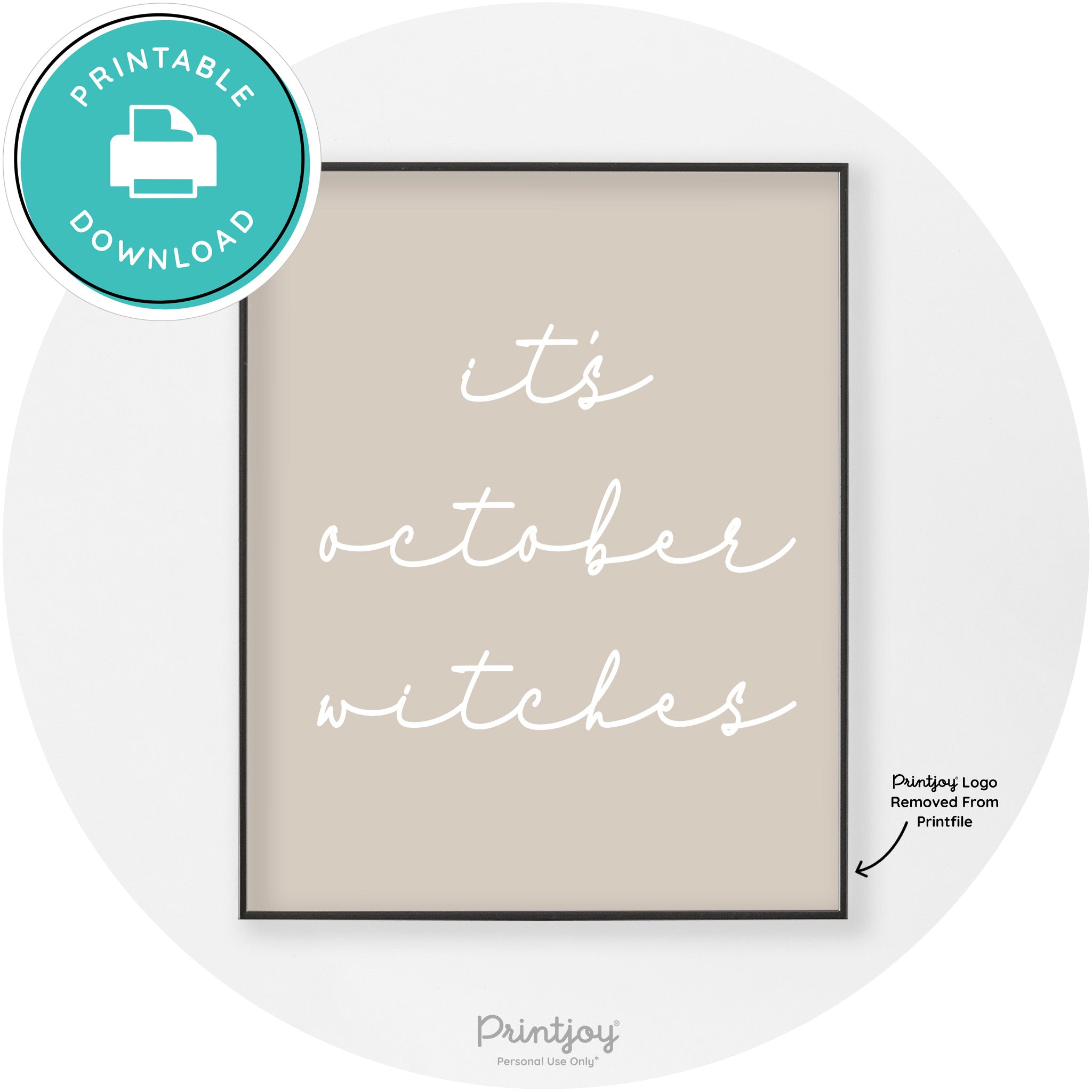 It's October Witches Funny Halloween Chic Wall Art Free Printable - Printjoy