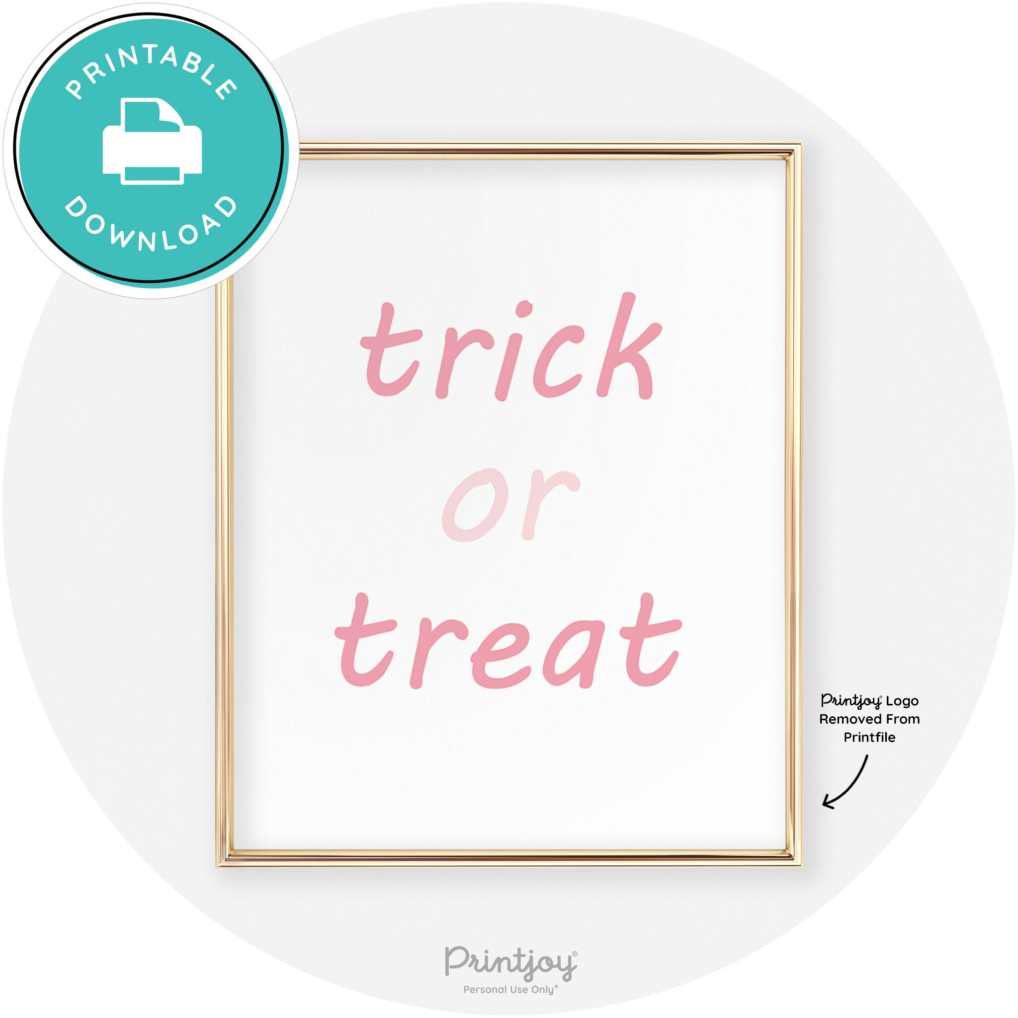 Trick Or Treat Fun Cute Chic Halloween Wall Art Decor Free Printable - Printjoy