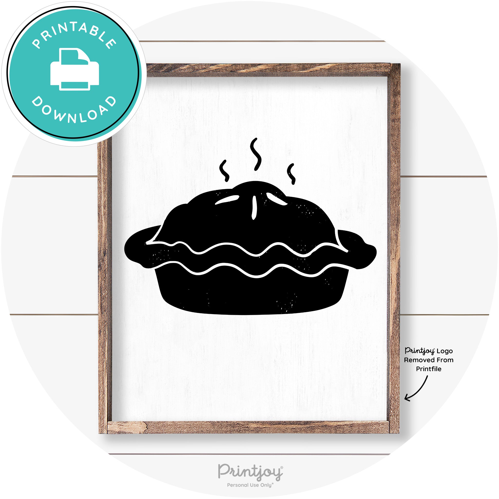 Pie Thanksgiving Desert Cute Farmhouse Wall Art Decor Free Printable - Printjoy