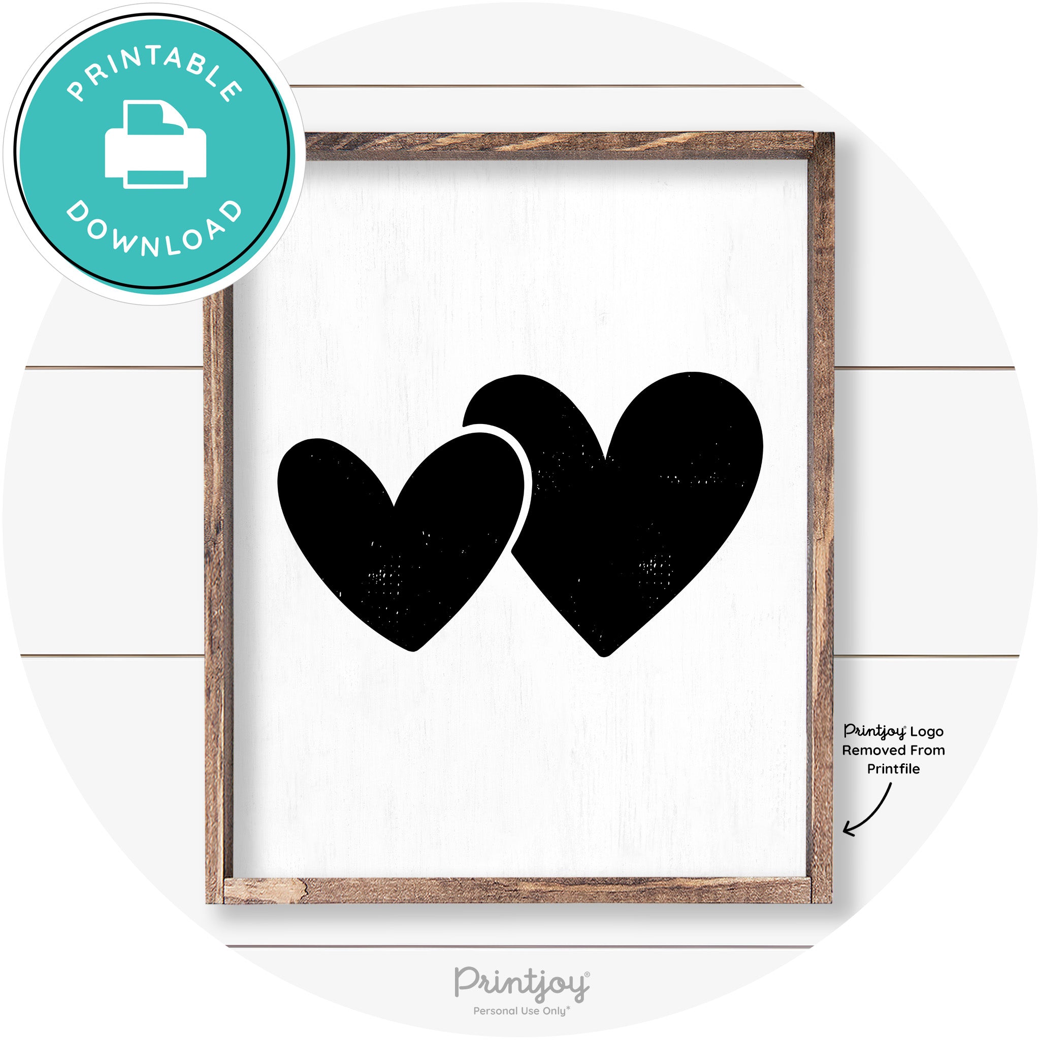 Heart Silhouettes Cute Couples Farmhouse Wall Art Free Printable