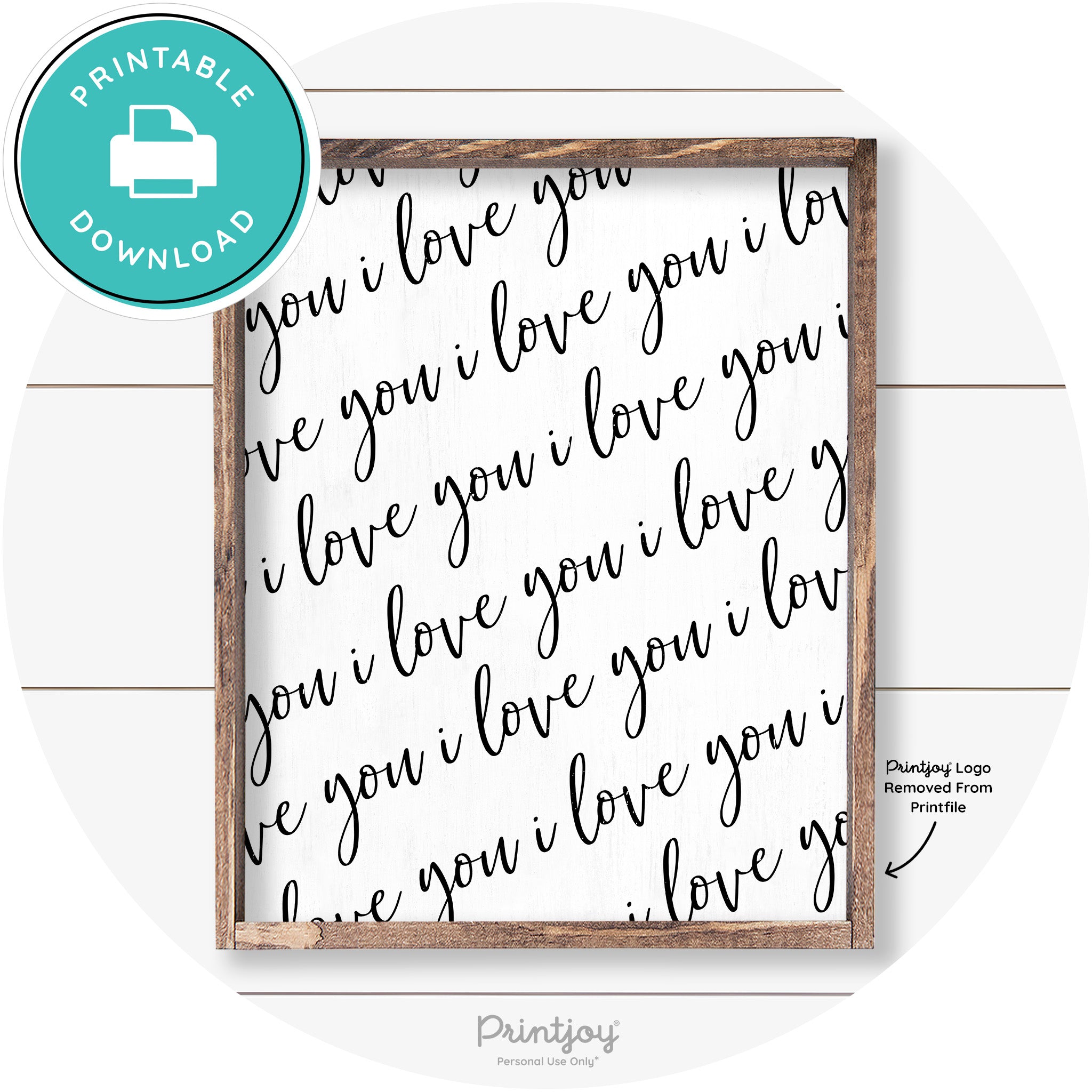 I Love You Pattern Cute Couples Farmhouse Wall Art Free Printable - Printjoy