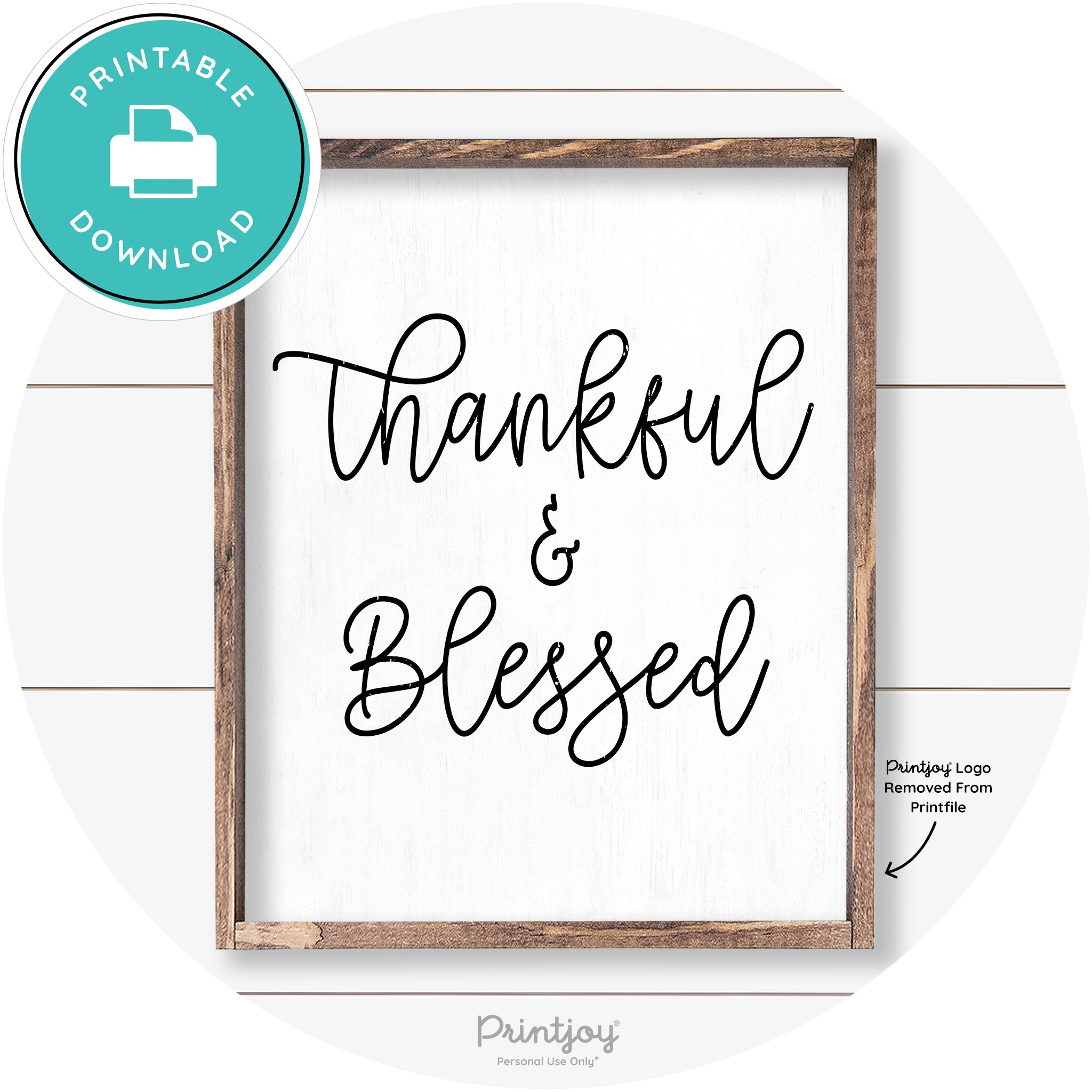 Thankful And Blessed Thanksgiving Farmhouse Wall Art Free Printable - Printjoy
