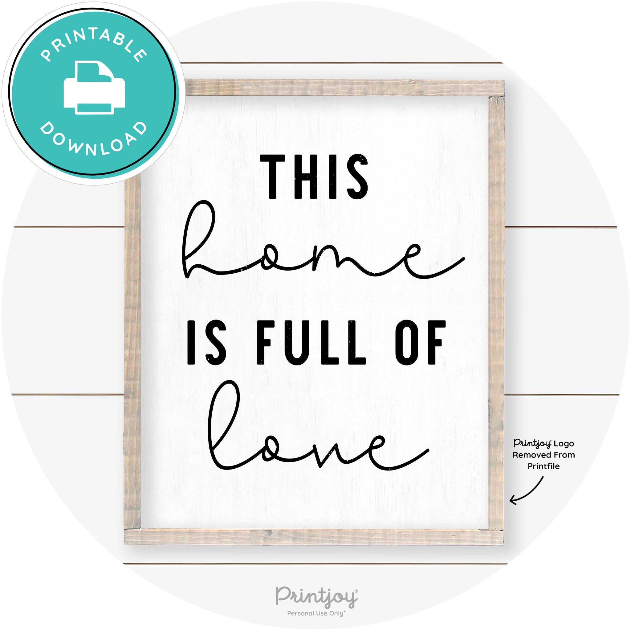This Home Is Love Farmhouse Living Room Wall Art Free Printable - Printjoy