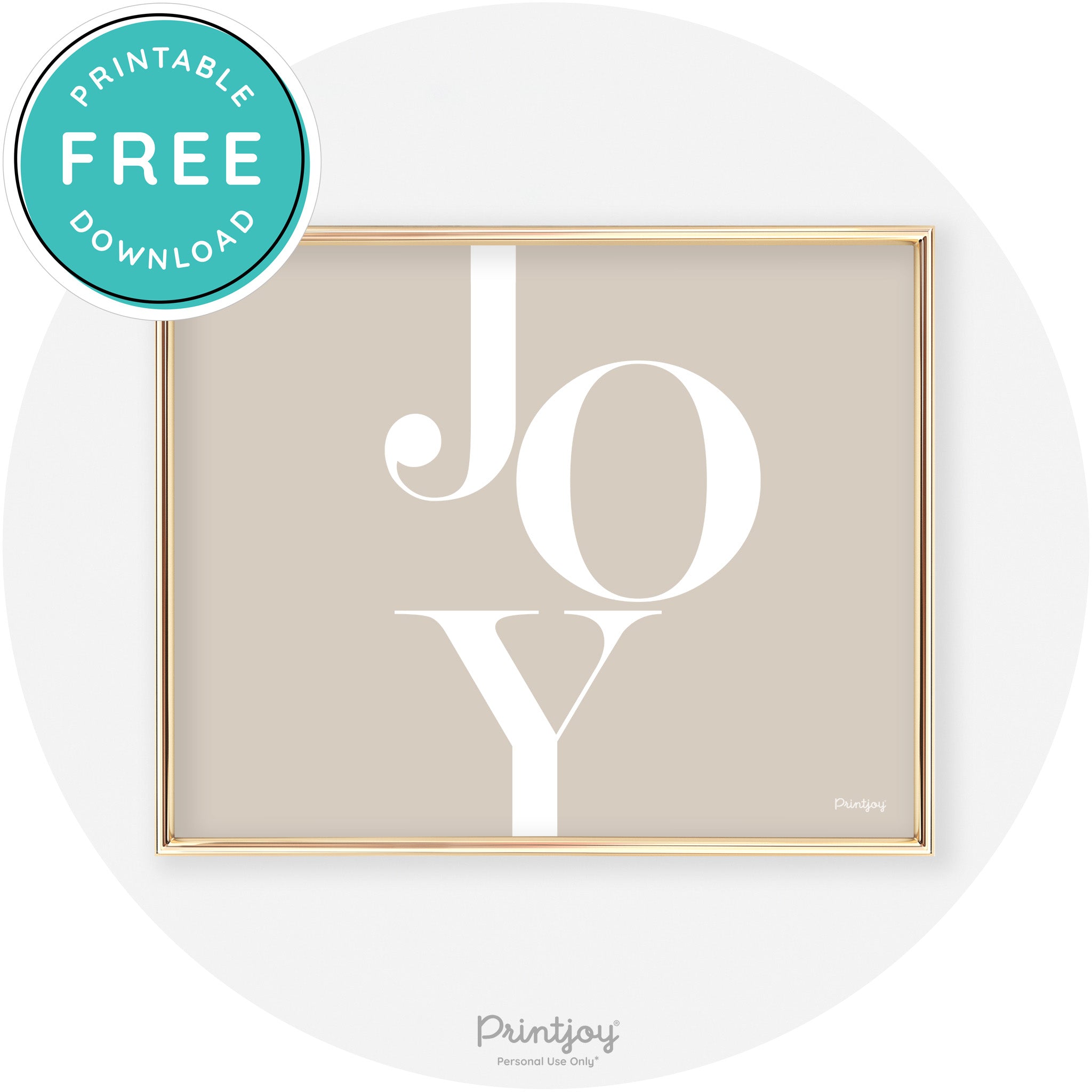 Joy Typography Cute Simple Modern Wall Art Decor Free Printable - Printjoy