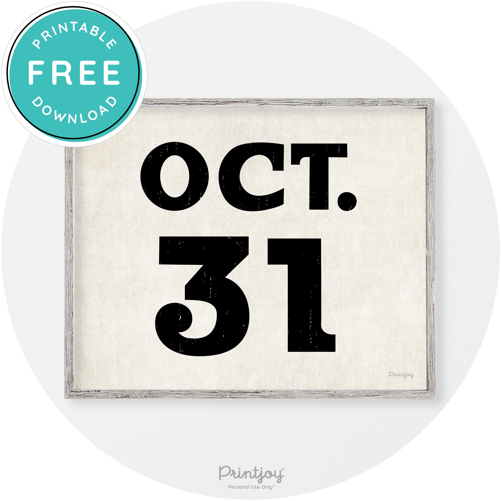 October 31 Halloween Day Vintage Halloween Wall Art Free Printable - Printjoy