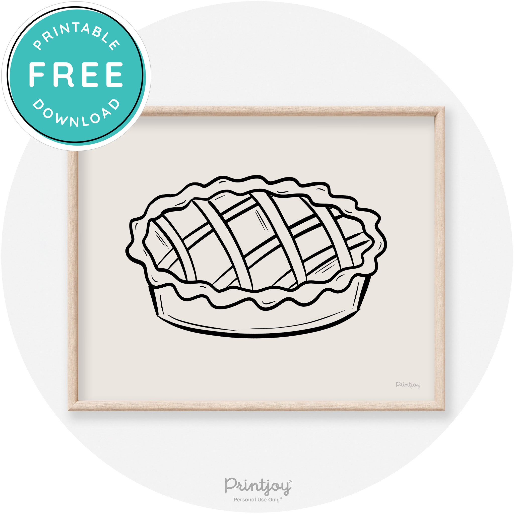 Pie Drawing Thanksgiving Modern Transitional Wall Art Free Printable - Printjoy