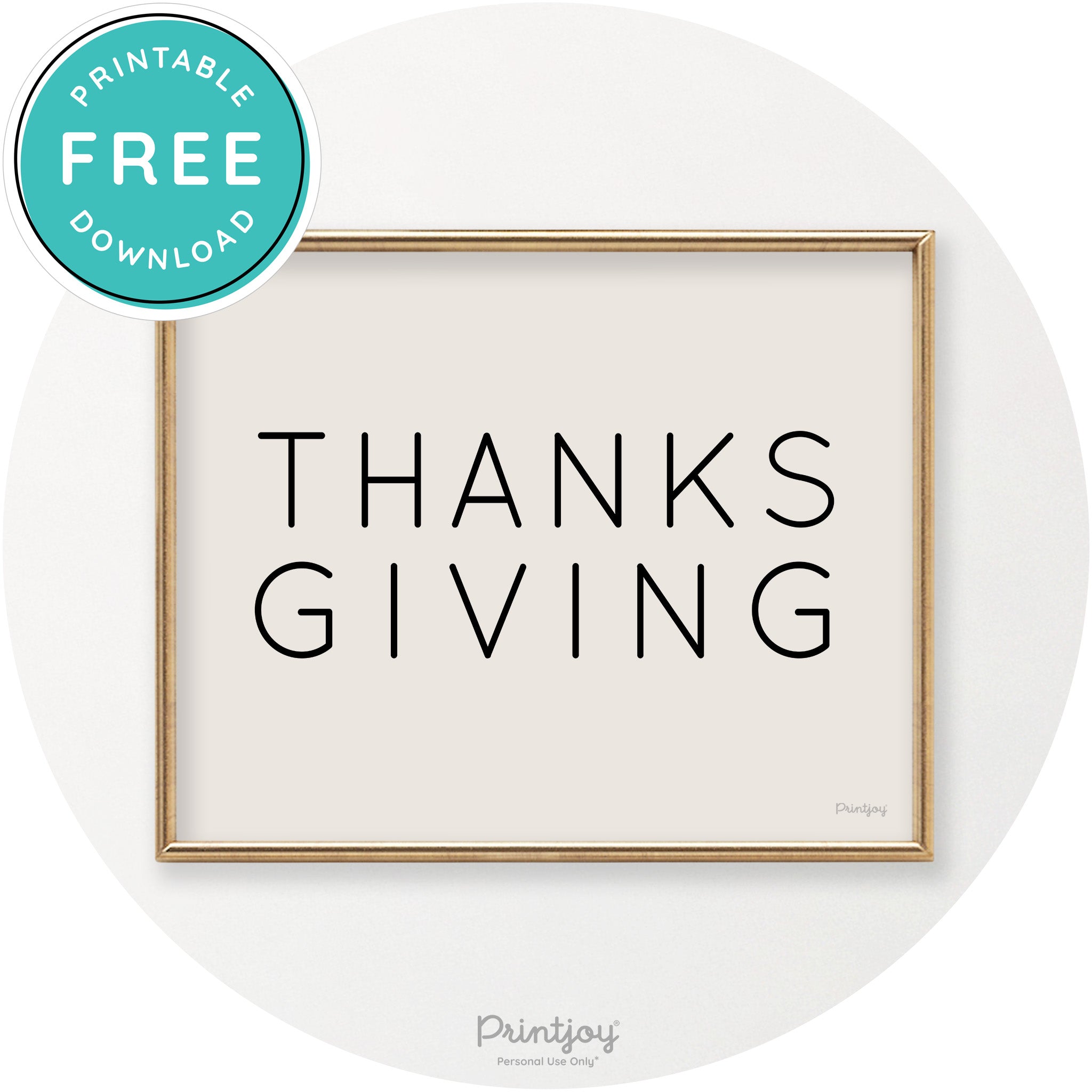 Thanksgiving Cute Typography Modern Chic Wall Art Printable - Printjoy