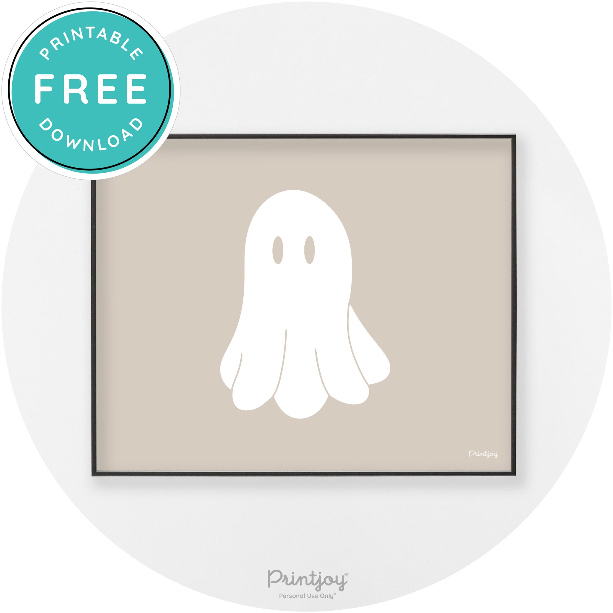 Halloween Cute Ghost Modern Chic Wall Art Decor Free Printable - Printjoy