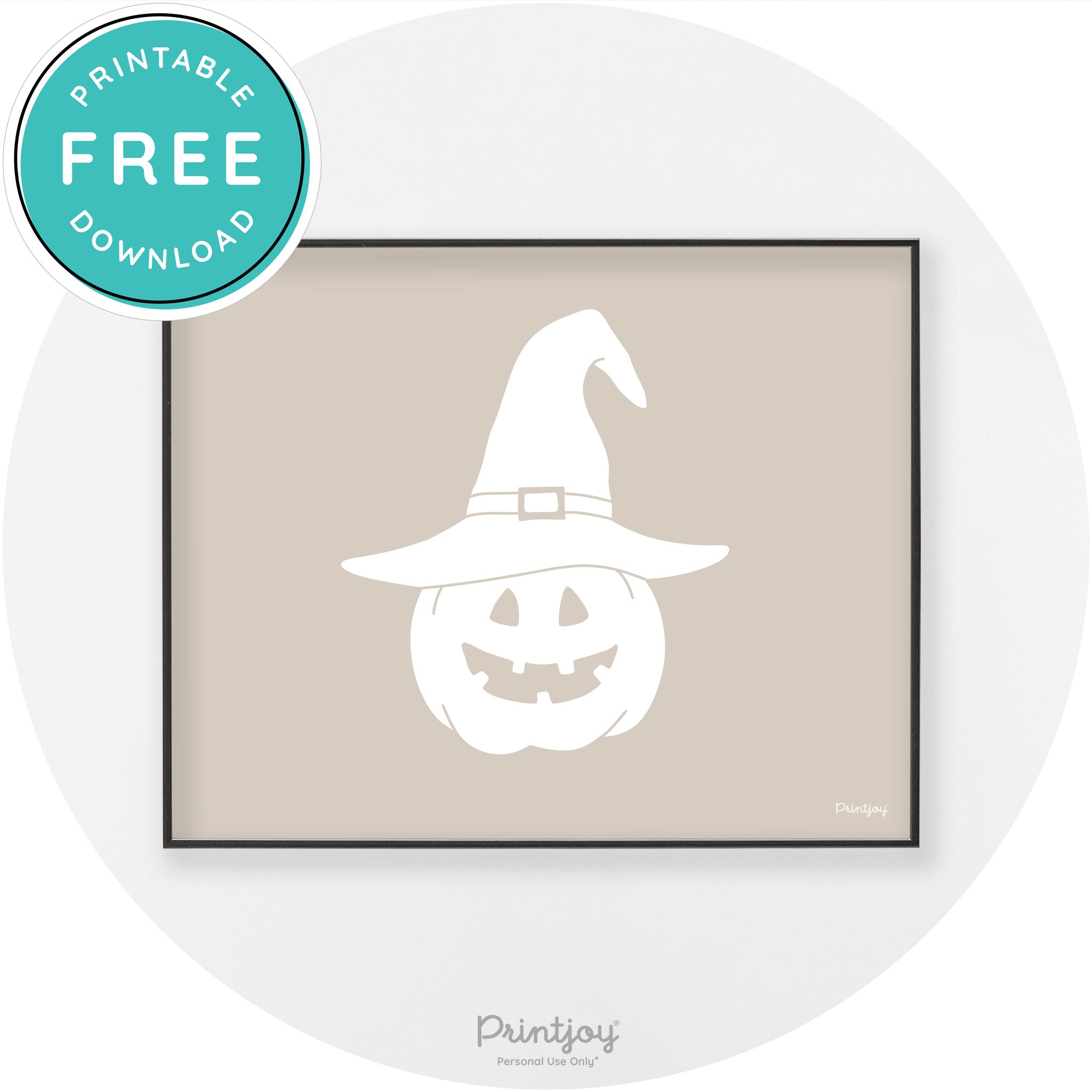 Halloween Cute Witch Jack O Lantern Chic Wall Art Free Printable - Printjoy