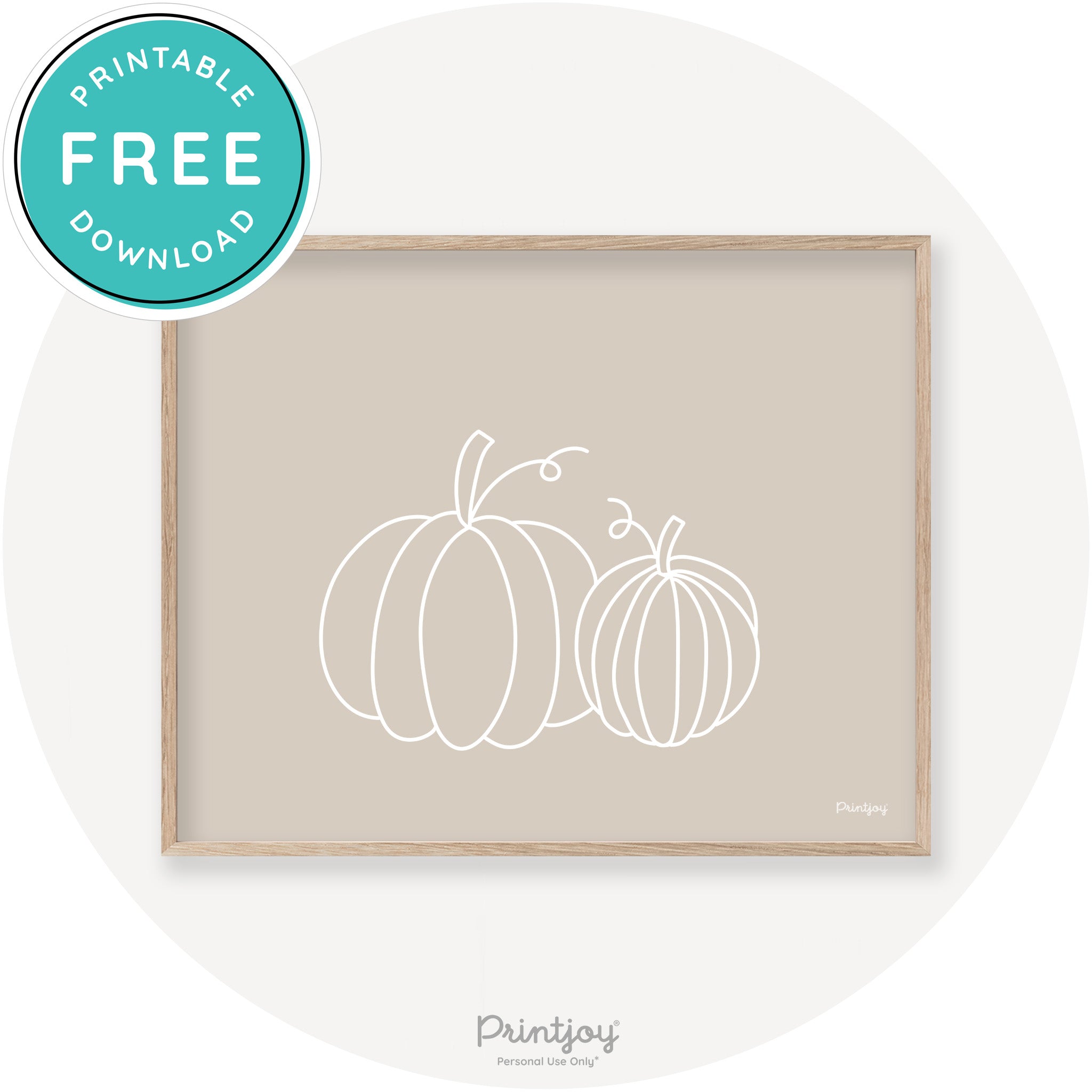 Pumpkin Pair Line Art Cute Fall Modern Chic Wall Art Free Printable - Printjoy