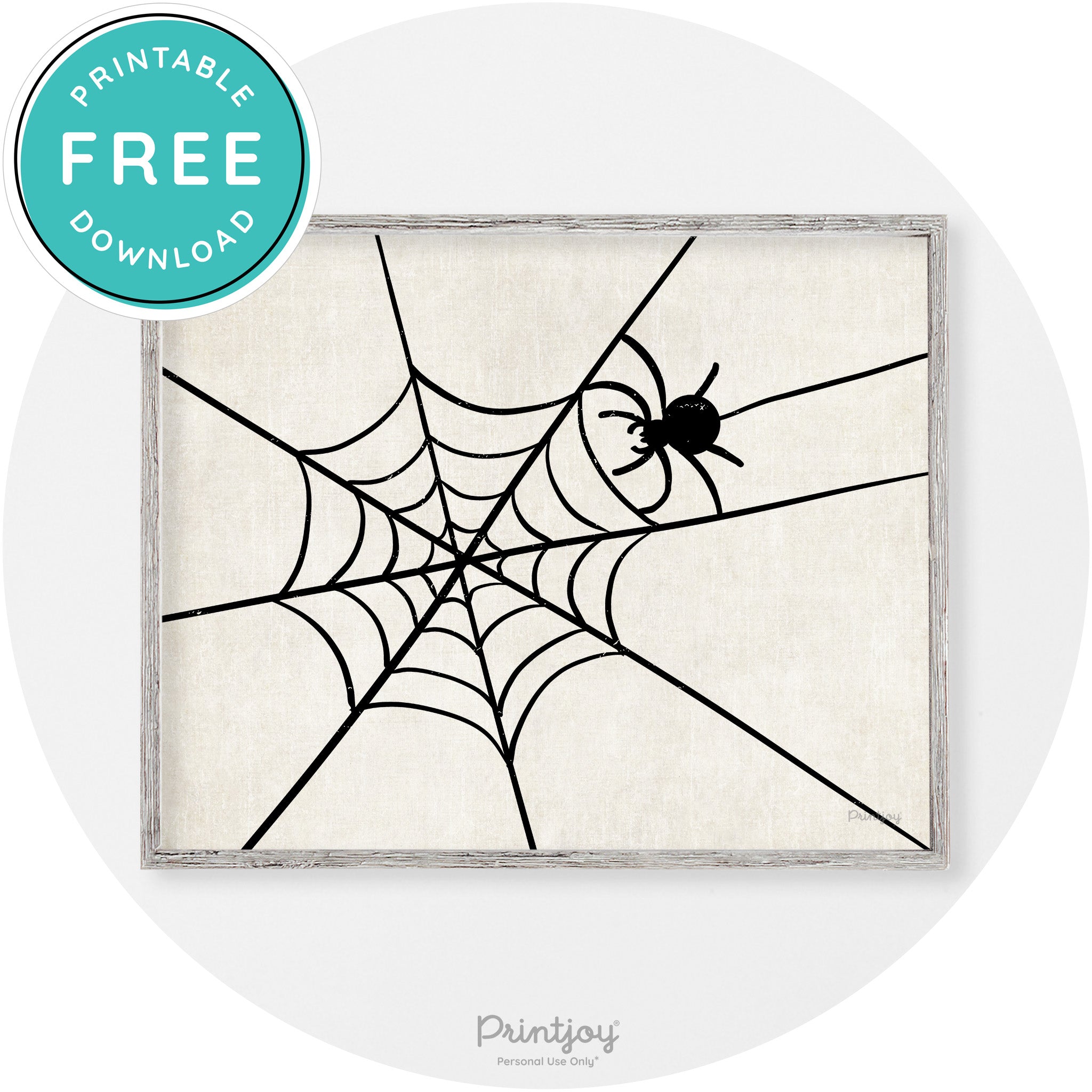 Halloween Spider Web Modern Vintage Wall Art Free Printable - Printjoy