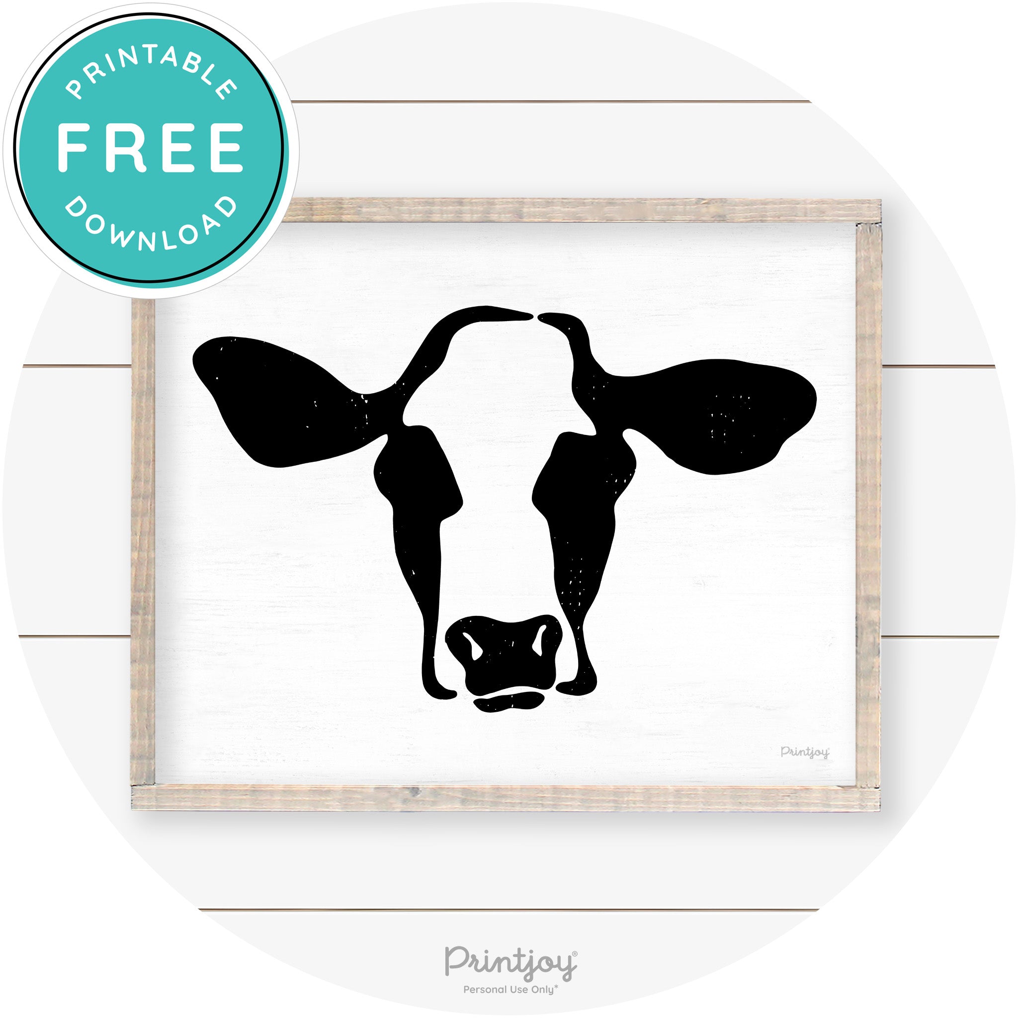 Cow Rustic Farmhouse Living Room Wall Art Decor Free Printable - Printjoy