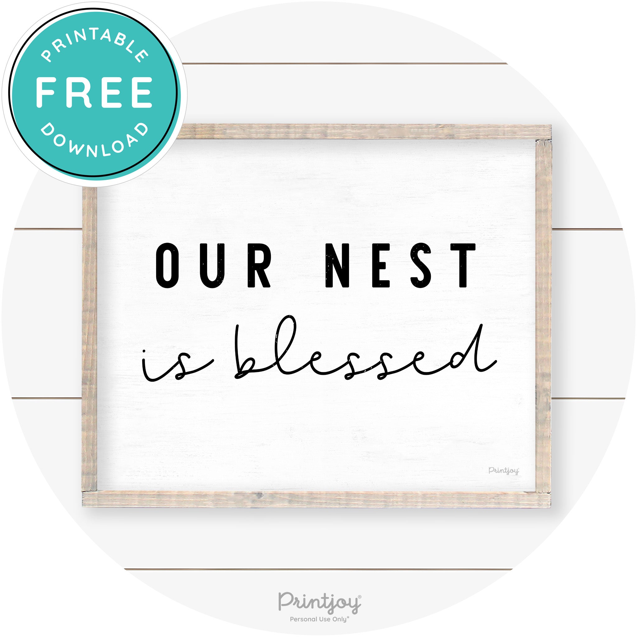 Our Nest Is Blessed Farmhouse Living Room Wall Art Free Printable - Printjoy