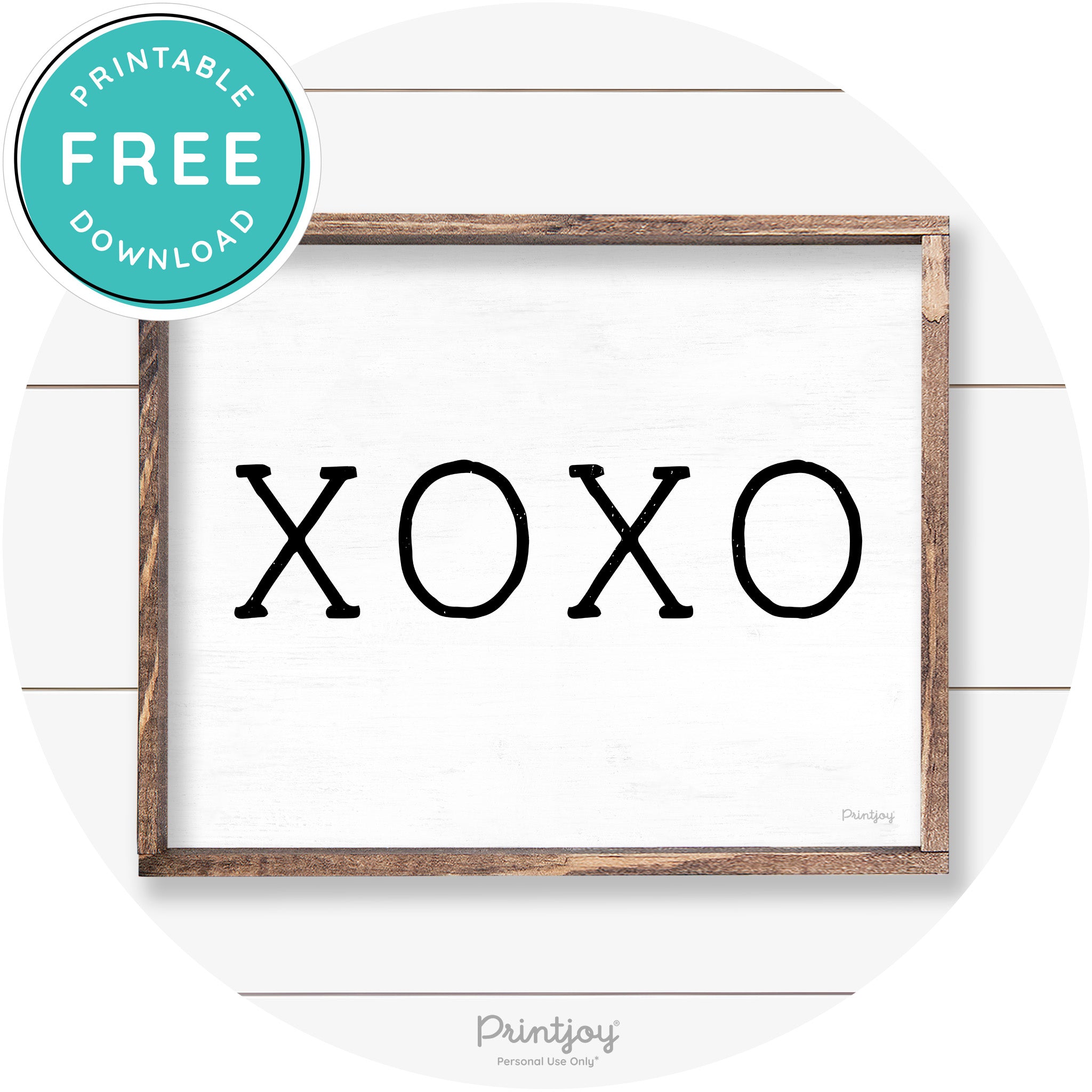 Xoxo Cute Couples Love Modern Farmhouse Wall Art Free Printable
