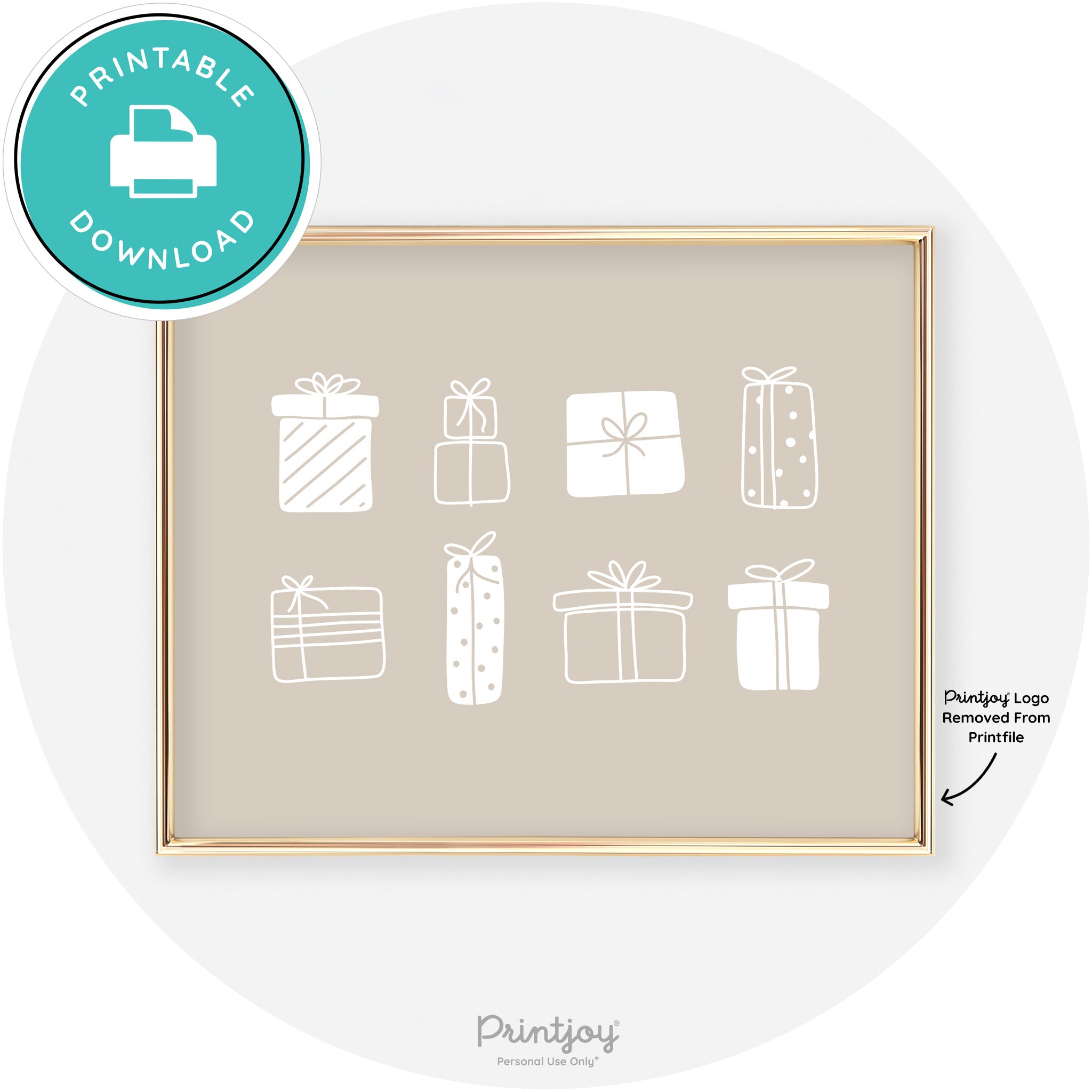 Presents Christmas Gifts Cute Modern Chic Wall Art Free Printable - Printjoy