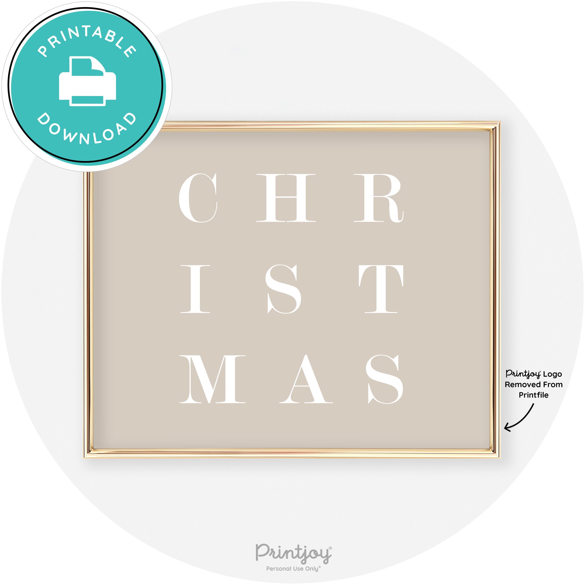 Christmas Typography Cute Modern Chic Decor Wall Art Free Printable - Printjoy