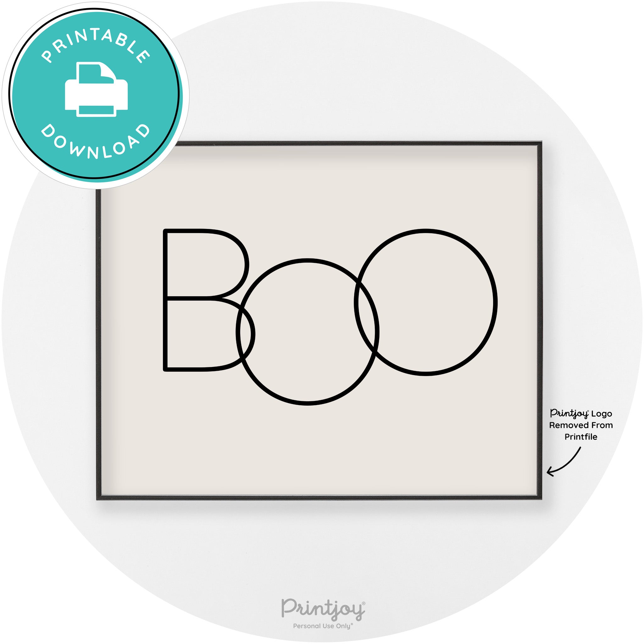 Halloween Cute Boo Modern Chic Wall Art Decor Printable - Printjoy