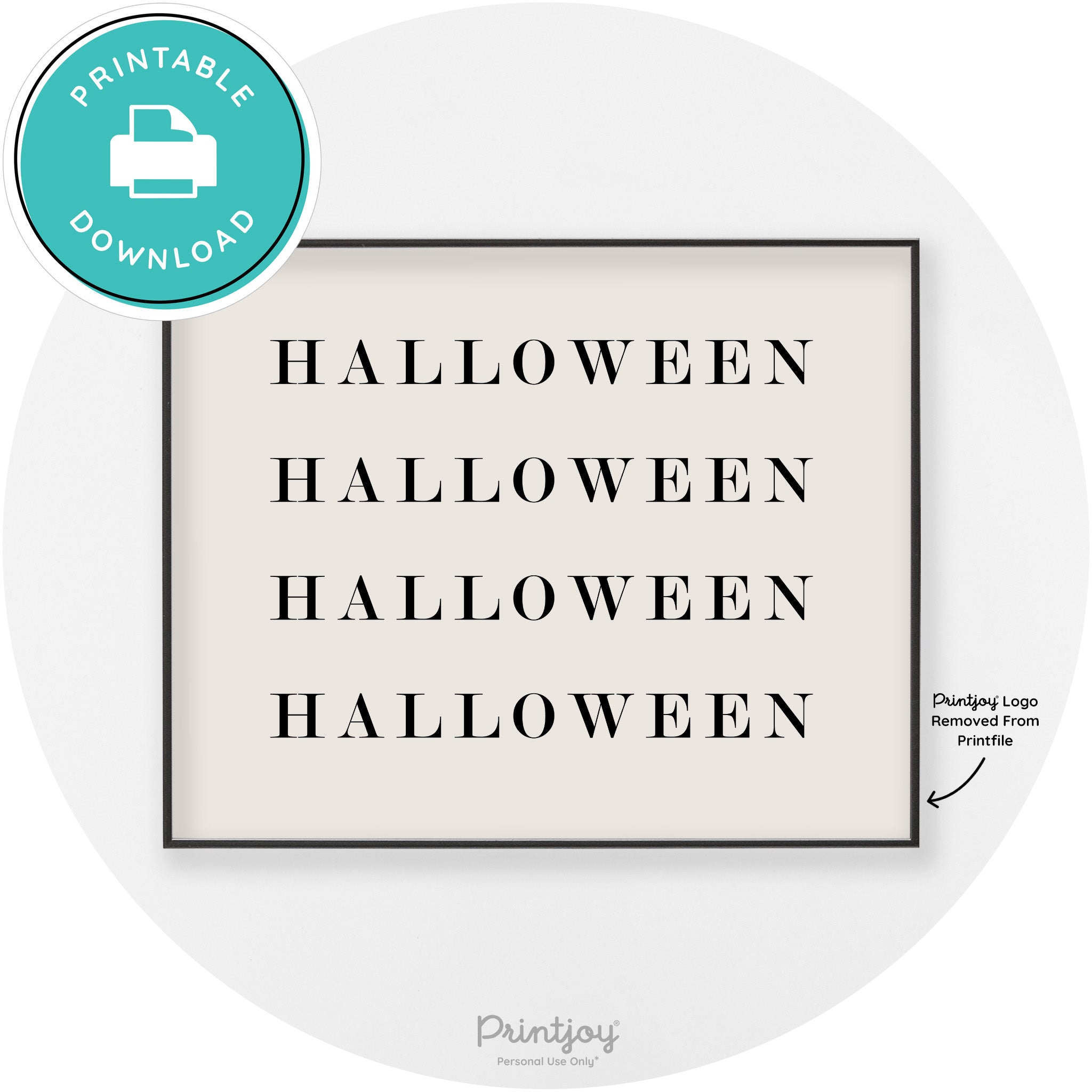Halloween Cute Pattern Modern Chic Wall Art Decor Printable - Printjoy