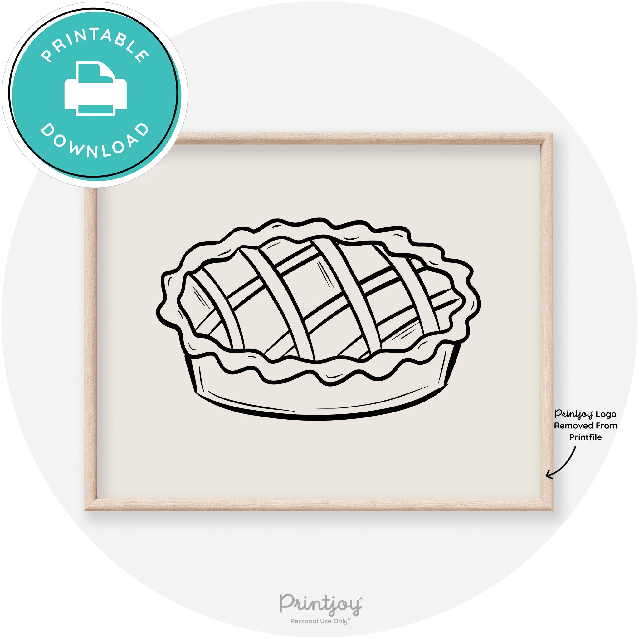 Pie Drawing Thanksgiving Modern Transitional Wall Art Free Printable - Printjoy