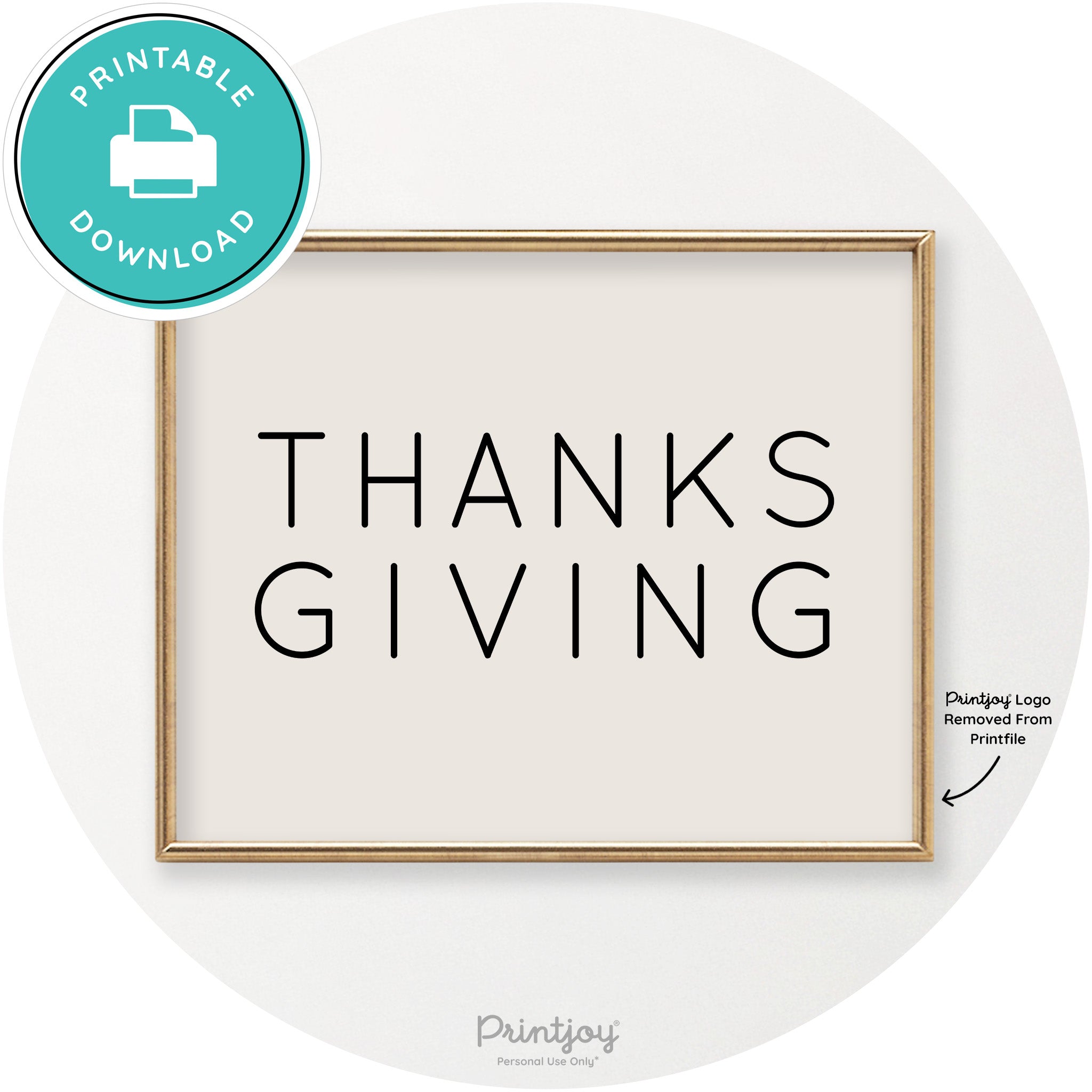 Thanksgiving Cute Typography Modern Chic Wall Art Printable - Printjoy