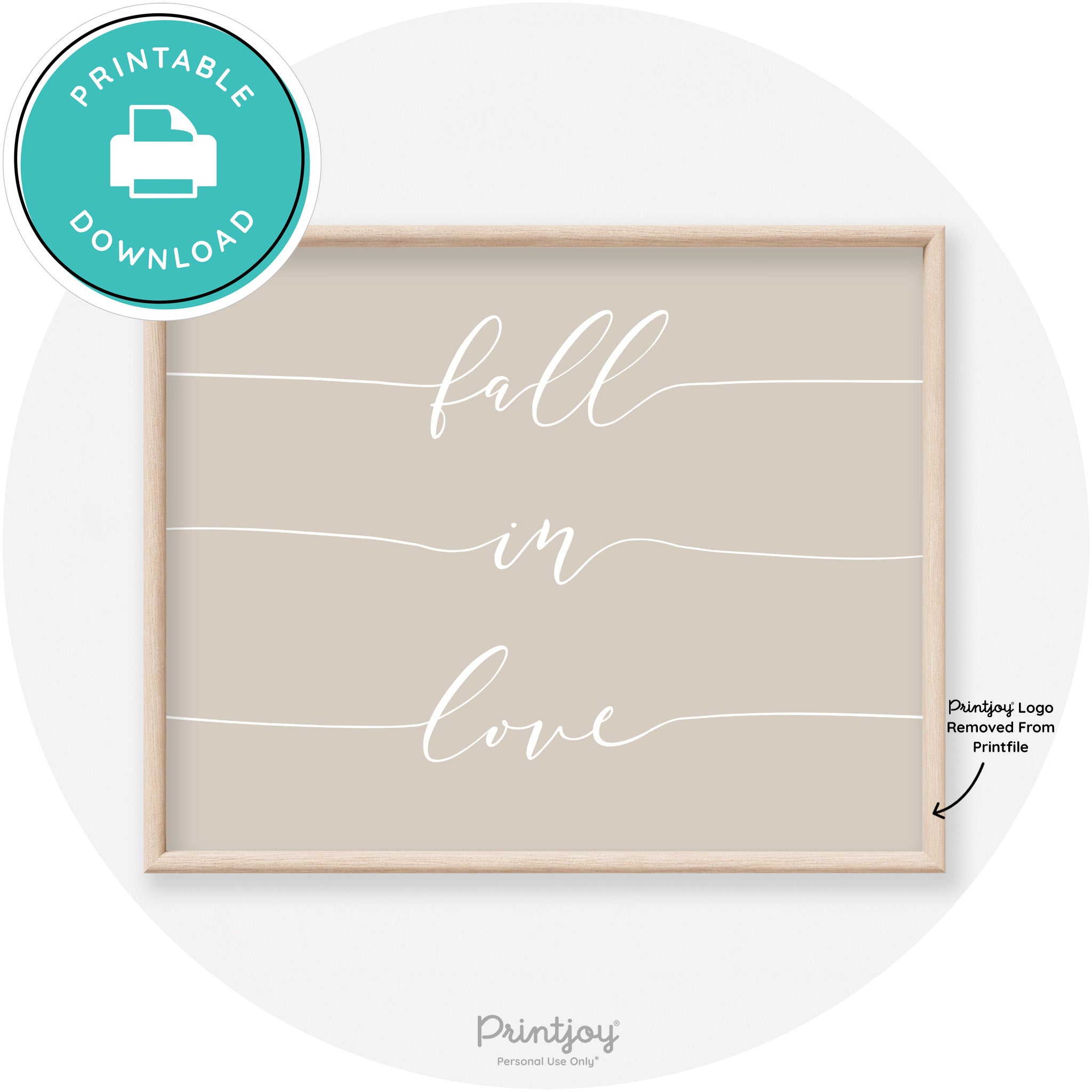 Fall In Love Autumn Modern Transitional Wall Art Decor Free Printable - Printjoy