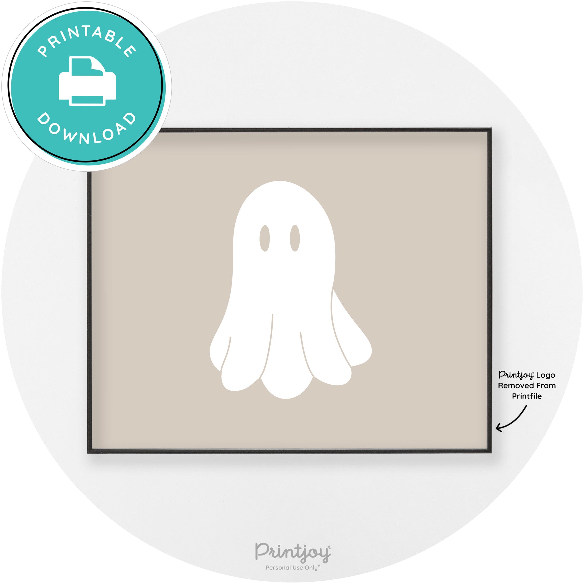 Halloween Cute Ghost Modern Chic Wall Art Decor Free Printable - Printjoy